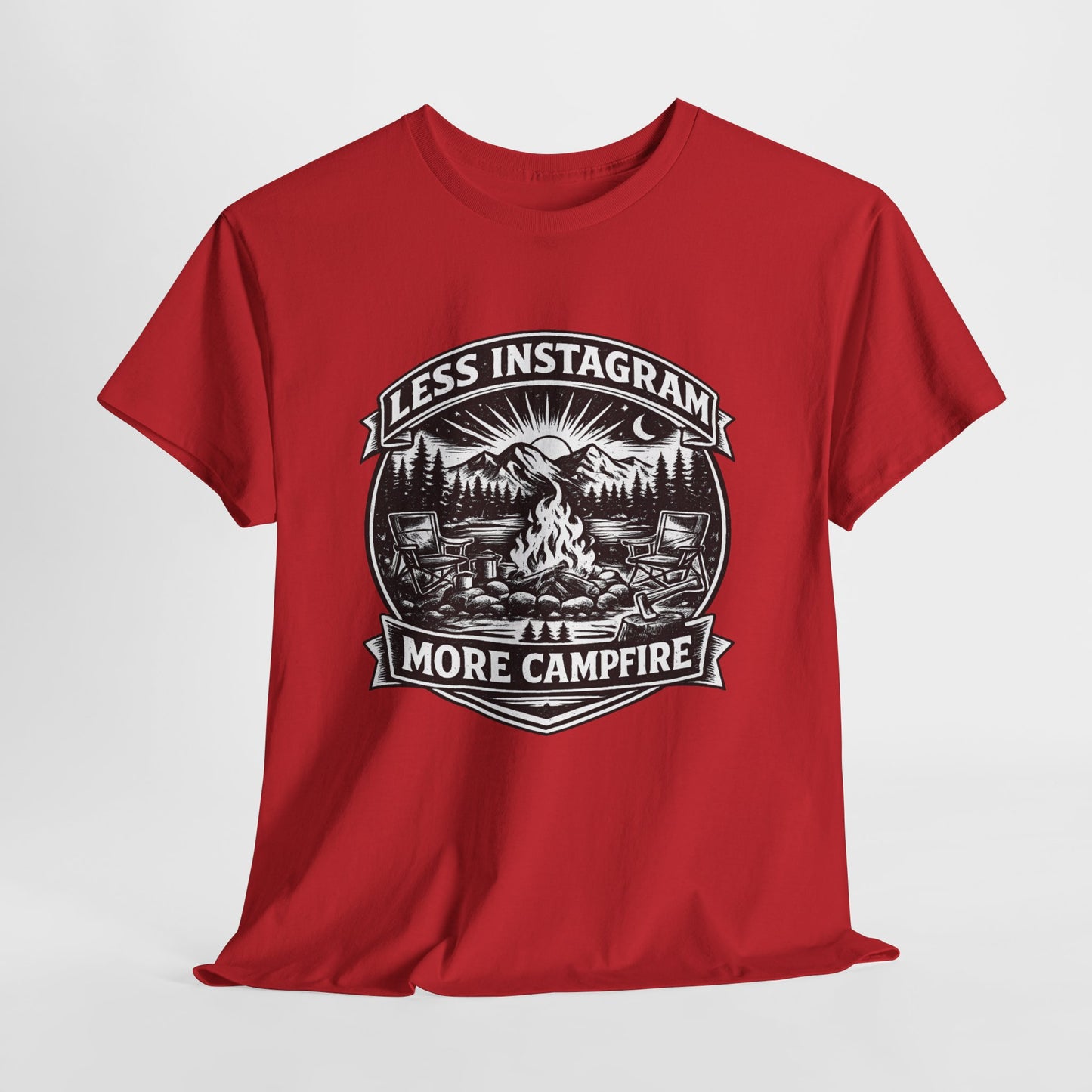 T-Shirt - "Less Instagram, More Campfire" Vintage Camping Graphic Tee
