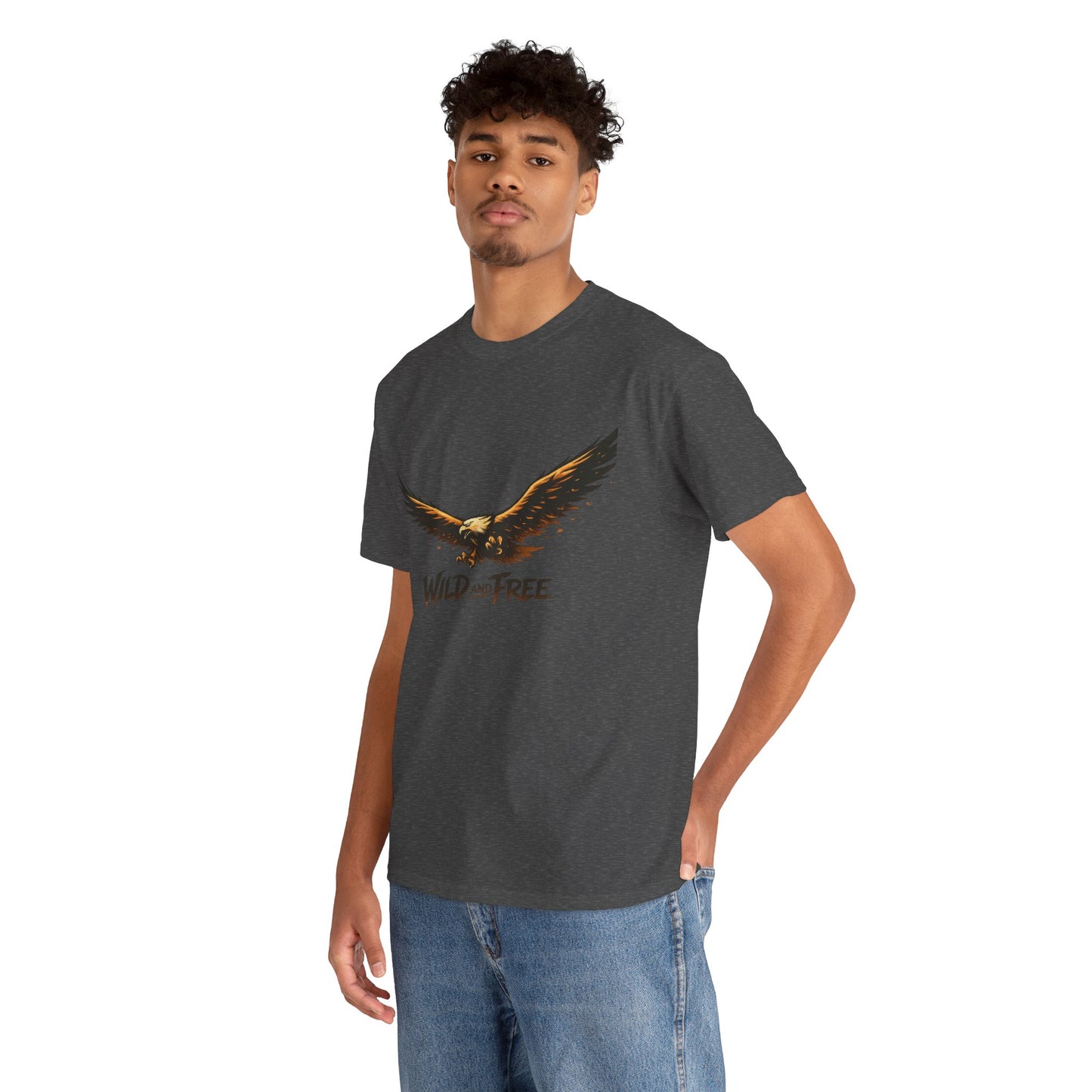 Wild and Free Eagle Shirt for Men Women – Vintage Eagle Graphic Tee Freedom Nature Outdoor T-Shirt