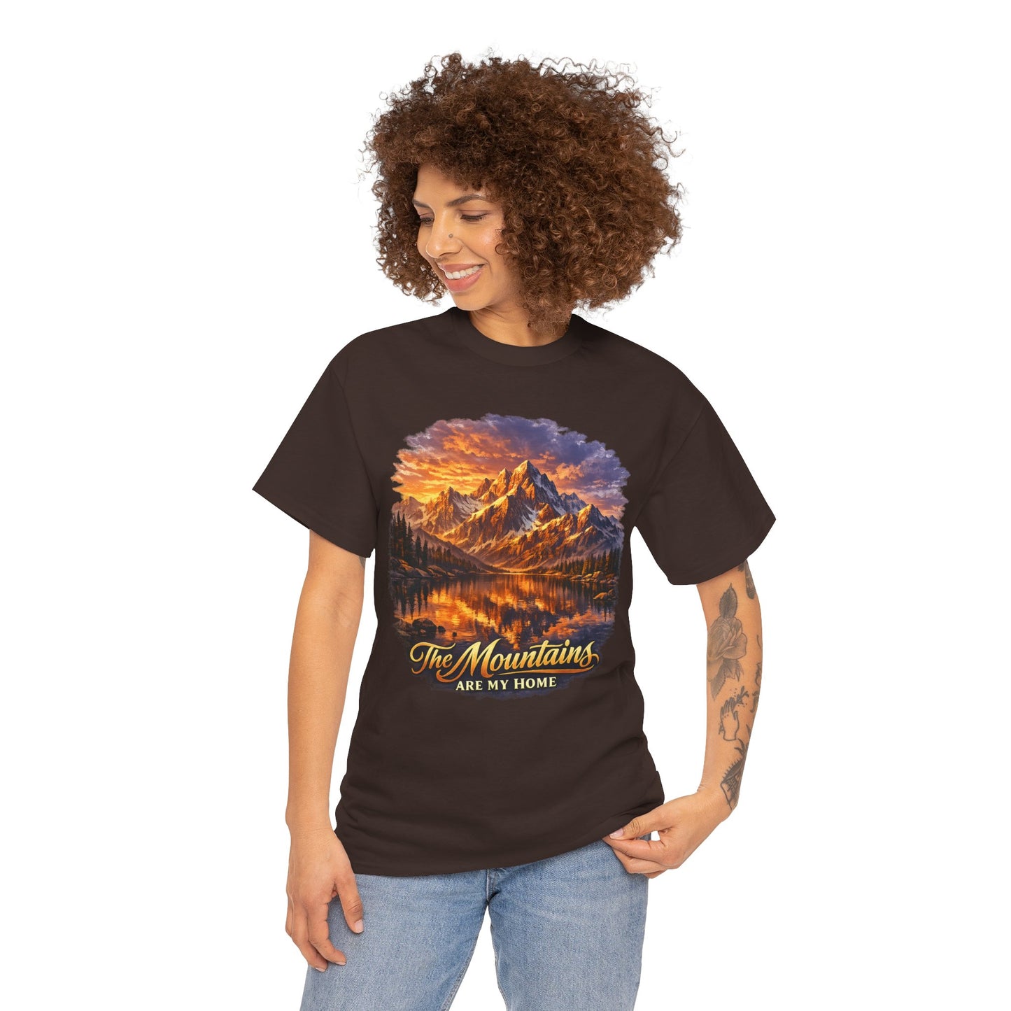 Mountain Landscape T-Shirt — "The Mountains Are My Home" Adventure Tee