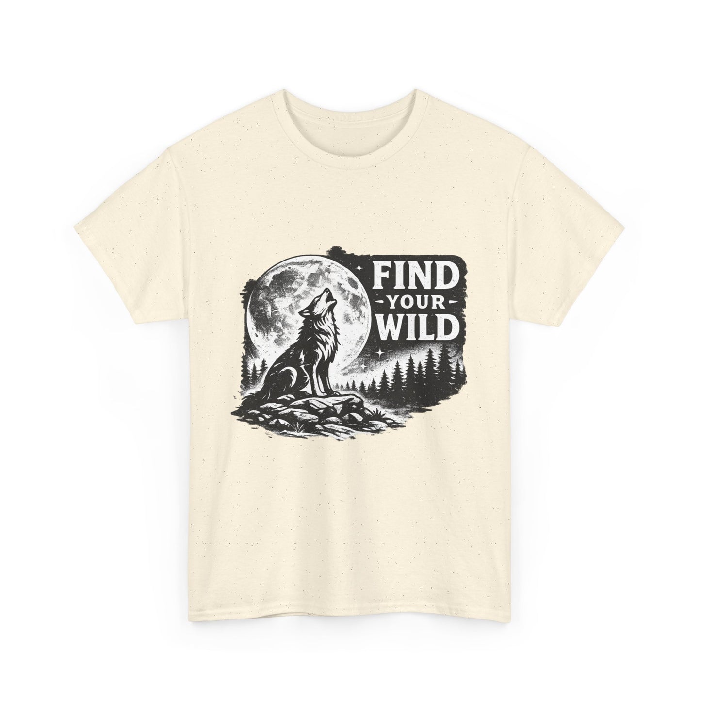 Find Your Wild Wolf T‑Shirt — Moonlit Nature Graphic Tee for Outdoor Lovers
