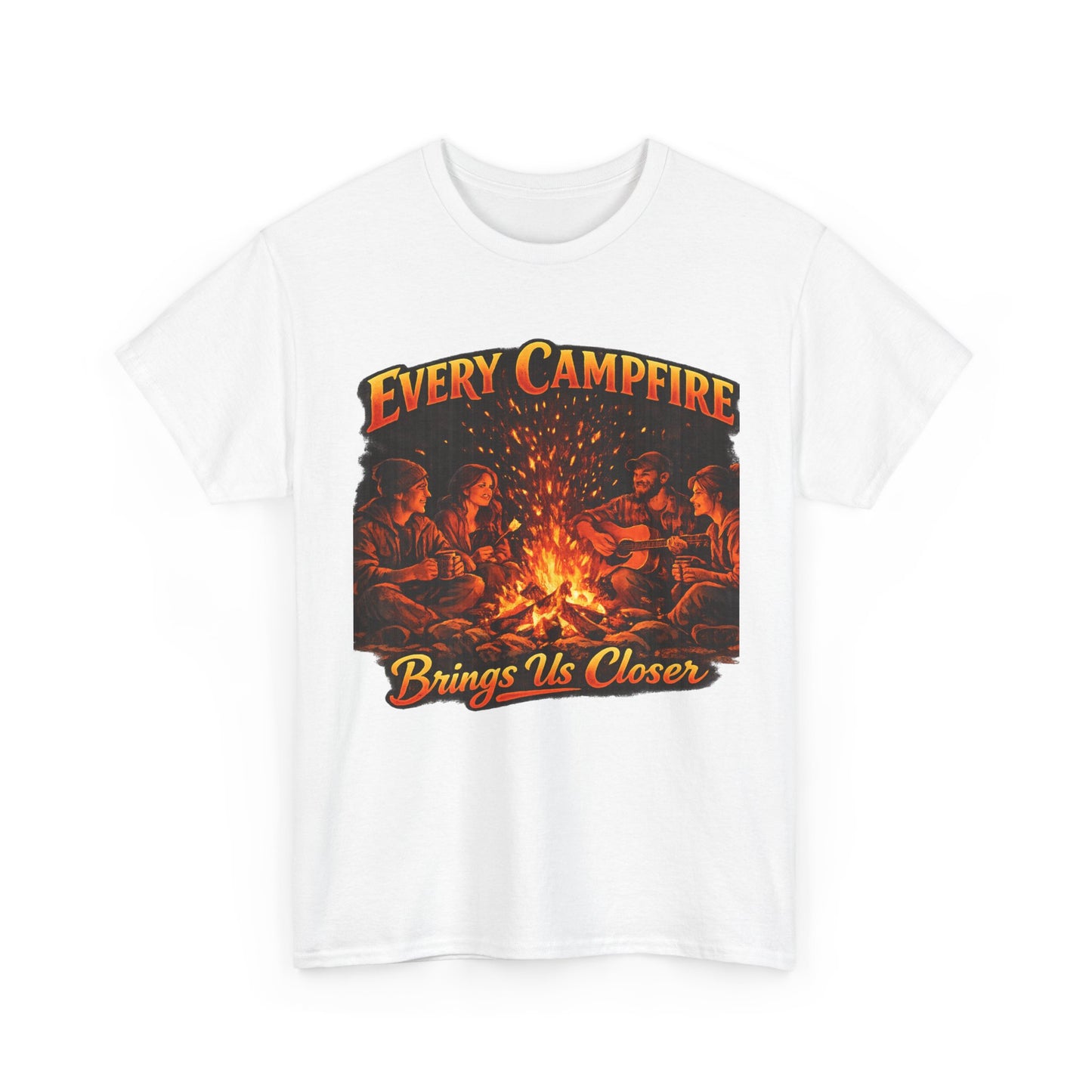 Campfire T-Shirt — "Every Campfire Brings Us Closer" Retro Outdoor Tee