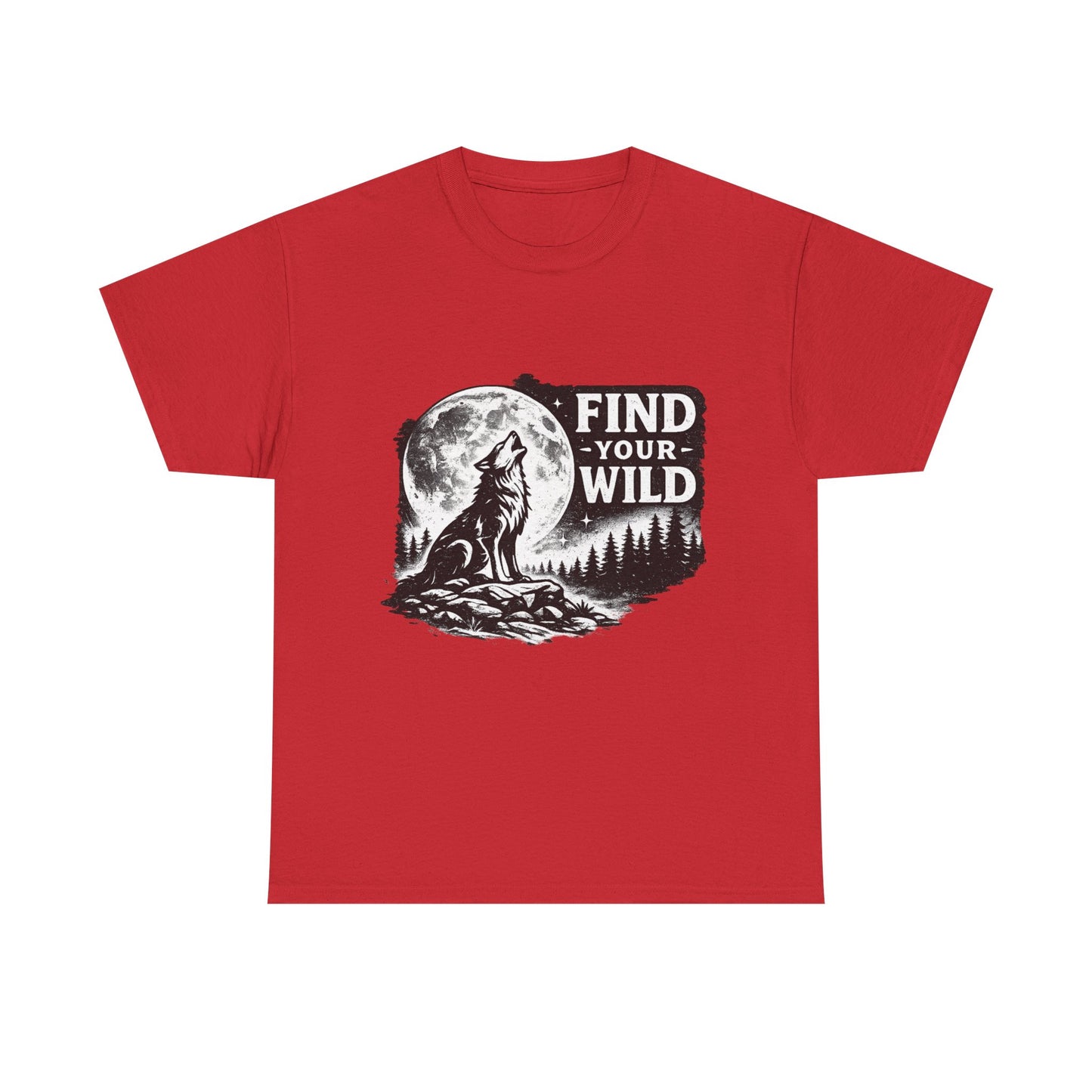 Find Your Wild Wolf T‑Shirt — Moonlit Nature Graphic Tee for Outdoor Lovers