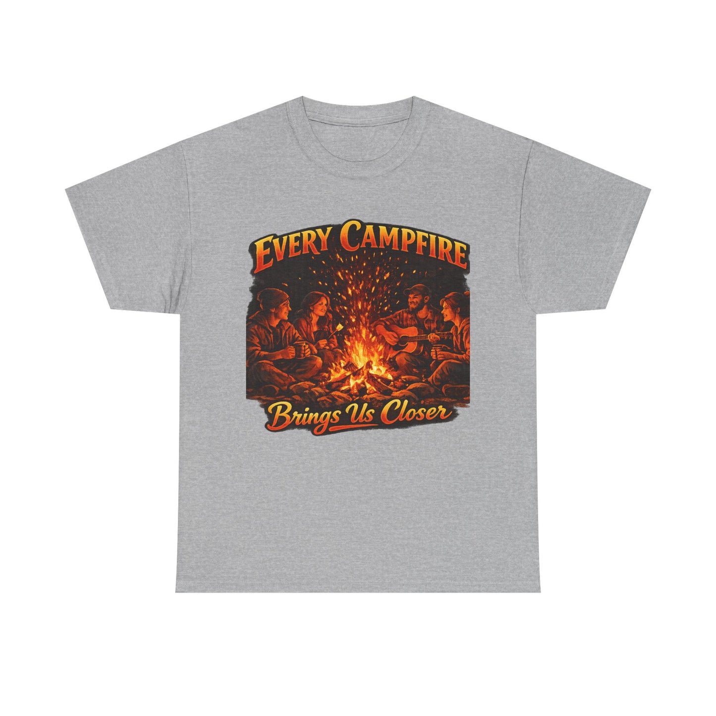 Campfire T-Shirt — "Every Campfire Brings Us Closer" Retro Outdoor Tee