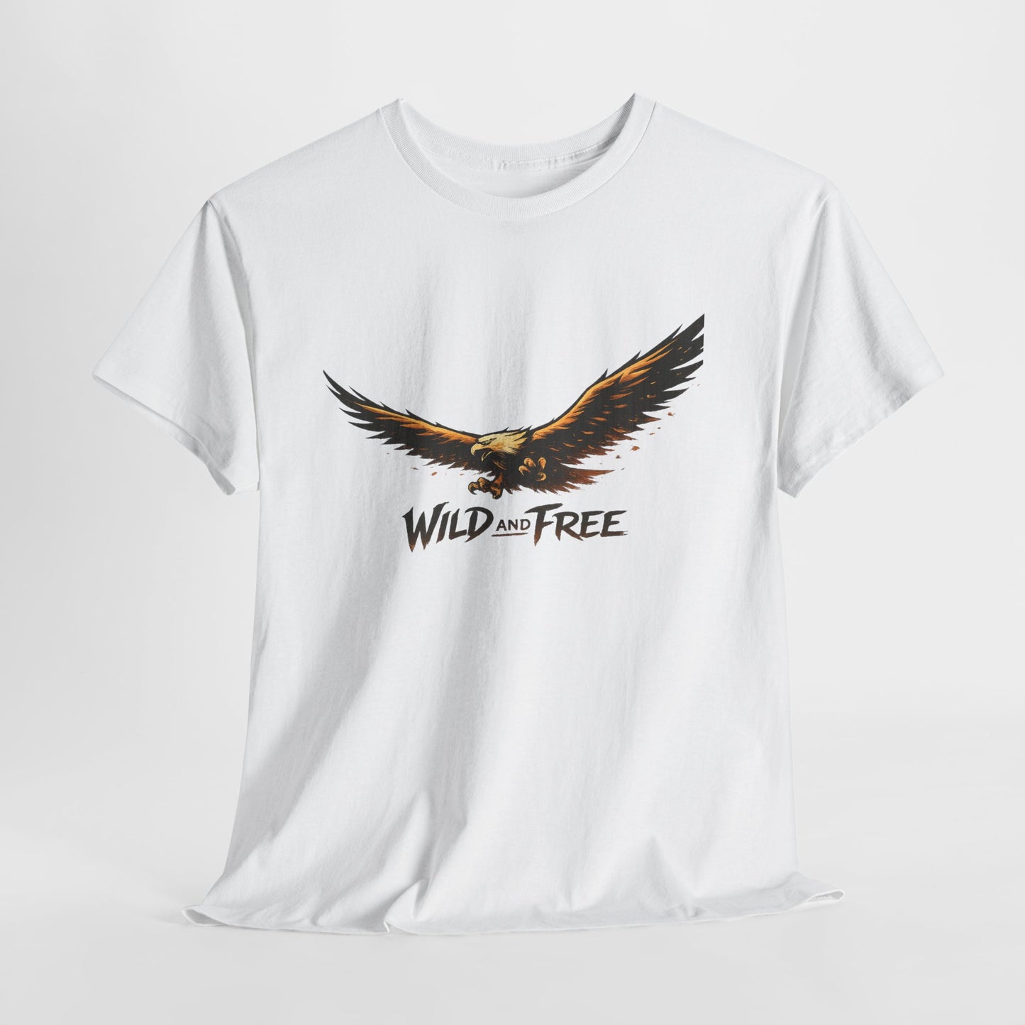 Wild and Free Eagle Shirt for Men Women – Vintage Eagle Graphic Tee Freedom Nature Outdoor T-Shirt