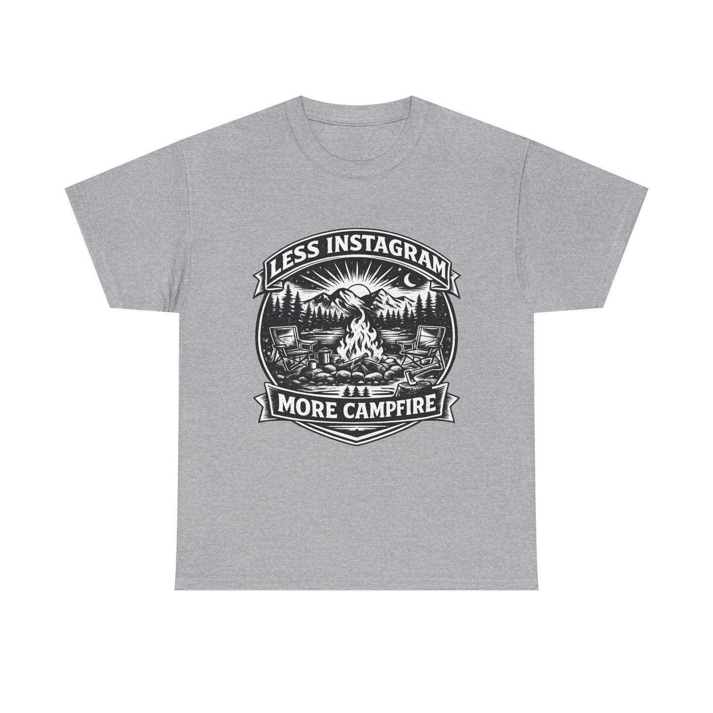 T-Shirt - "Less Instagram, More Campfire" Vintage Camping Graphic Tee
