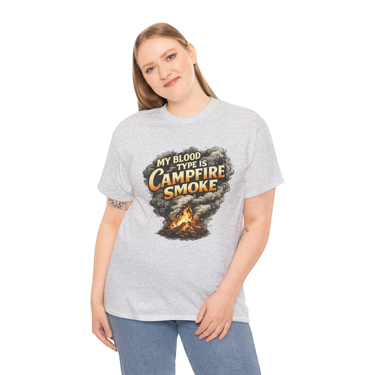Campfire Smoke T-Shirt — "My Blood Type Is Campfire Smoke" Graphic Tee