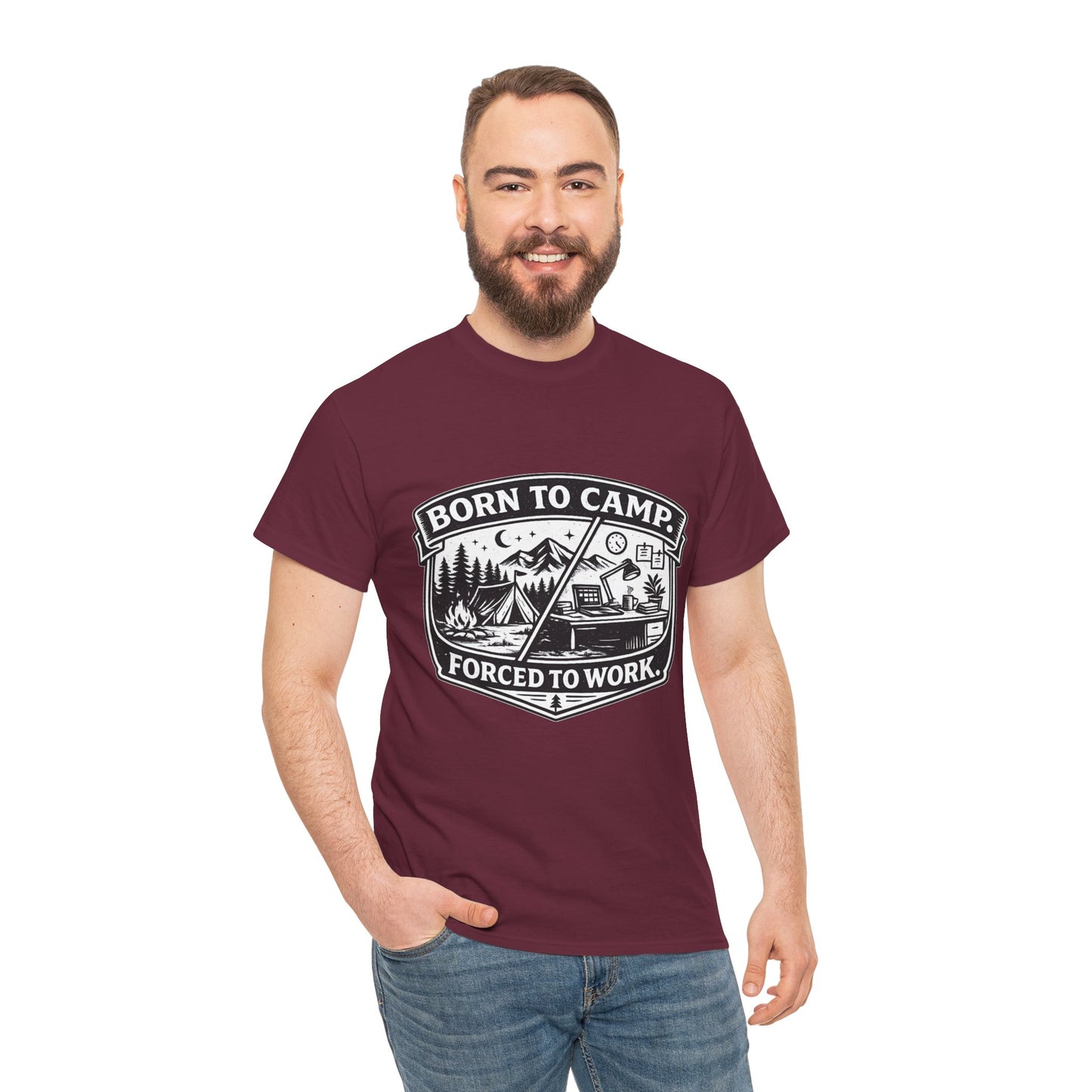 Born to Camp Badge T-Shirt — Camping Graphic Tee
