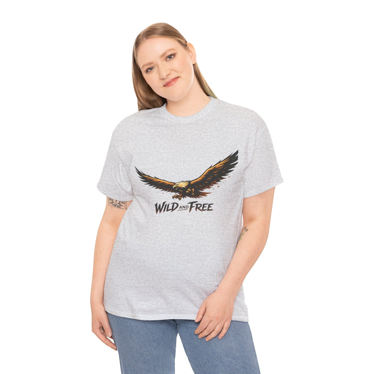 Wild and Free Eagle Shirt for Men Women – Vintage Eagle Graphic Tee Freedom Nature Outdoor T-Shirt