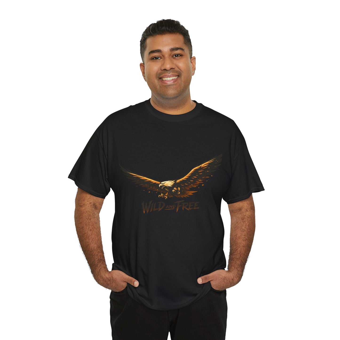 Wild and Free Eagle Shirt for Men Women – Vintage Eagle Graphic Tee Freedom Nature Outdoor T-Shirt