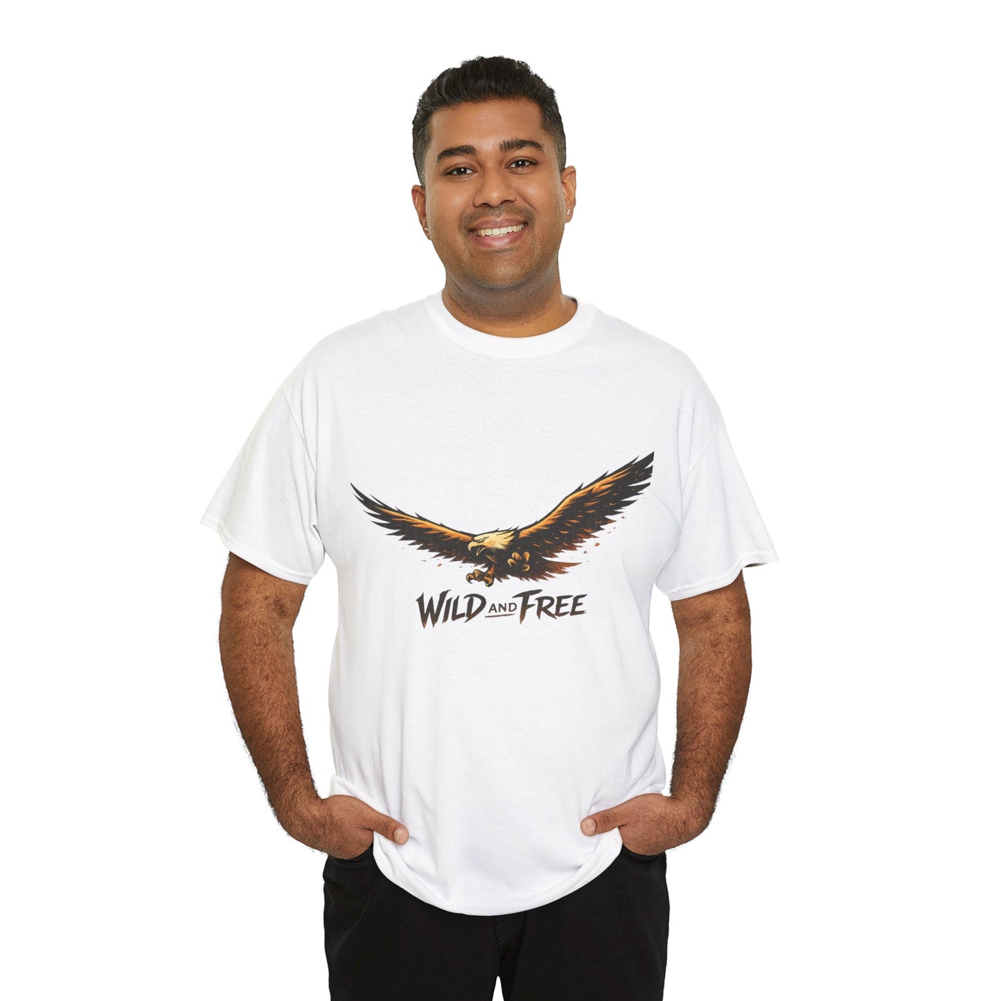 Wild and Free Eagle Shirt for Men Women – Vintage Eagle Graphic Tee Freedom Nature Outdoor T-Shirt