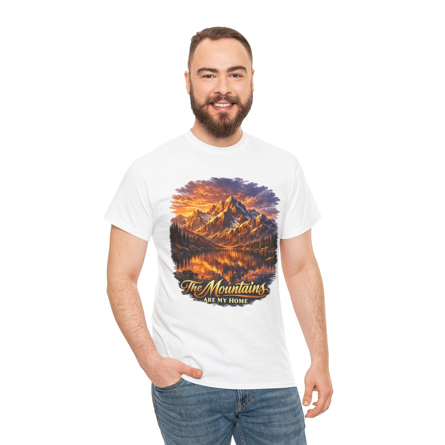 Mountain Landscape T-Shirt — "The Mountains Are My Home" Adventure Tee