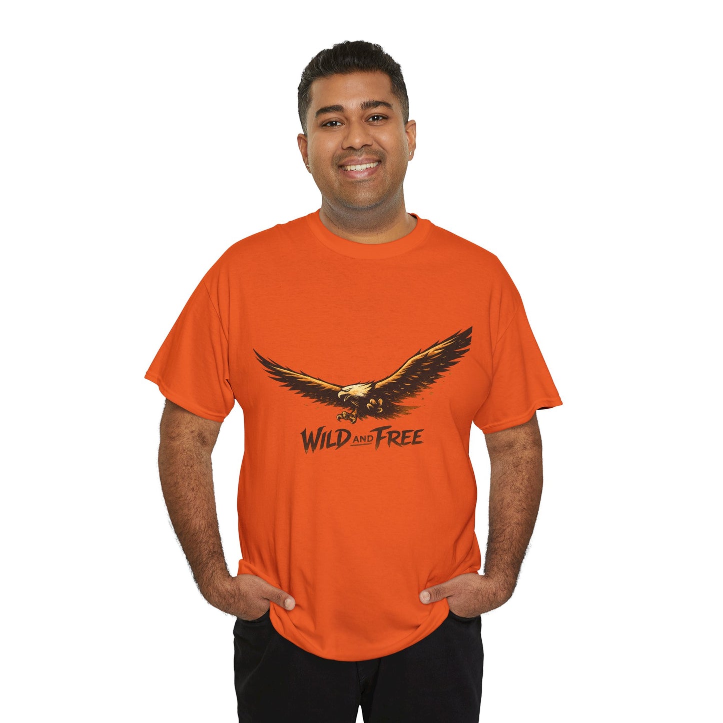 Wild and Free Eagle Shirt for Men Women – Vintage Eagle Graphic Tee Freedom Nature Outdoor T-Shirt