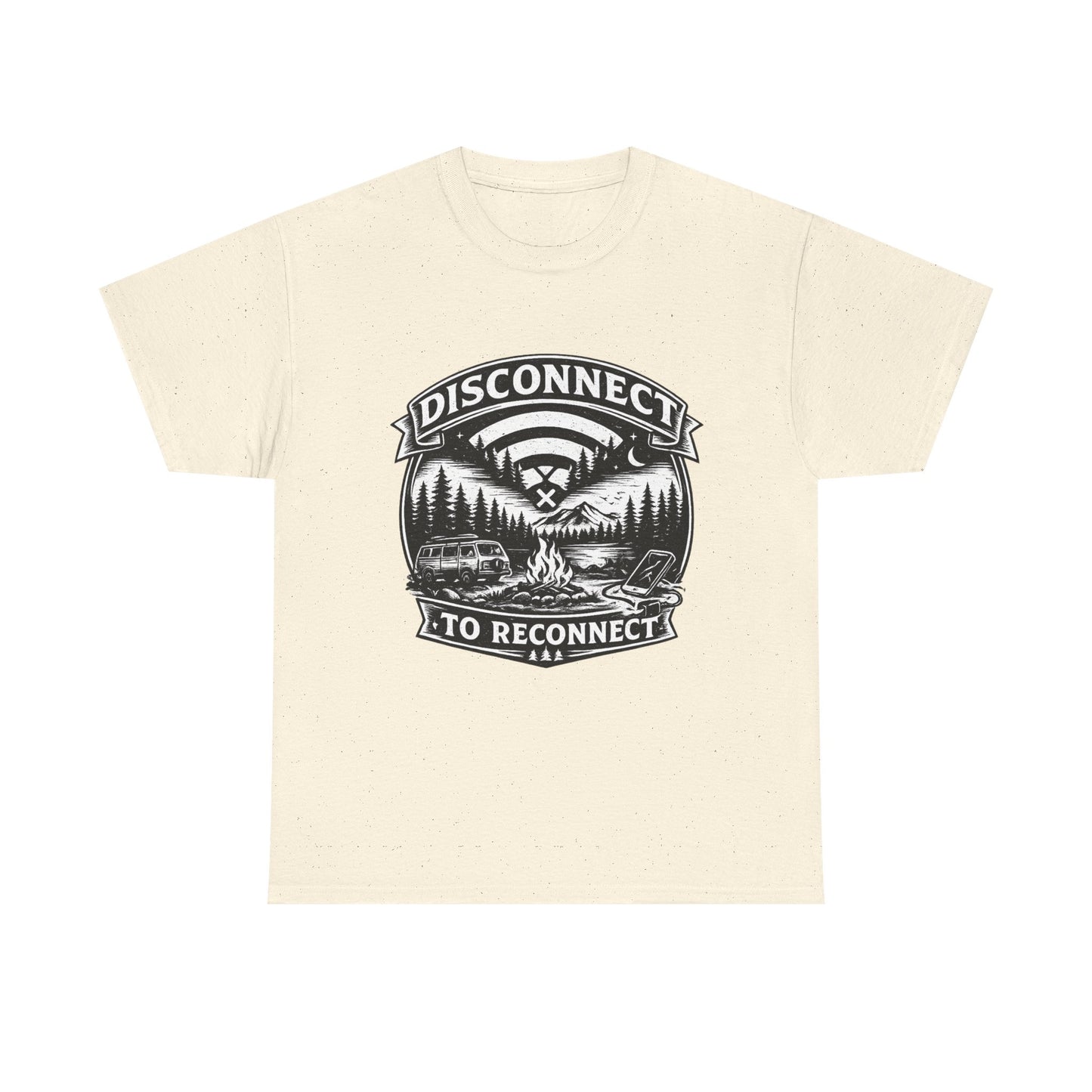 "Disconnect To Reconnect" — Funny Camping T-Shirt | Gift for Outdoor & Nature Lovers