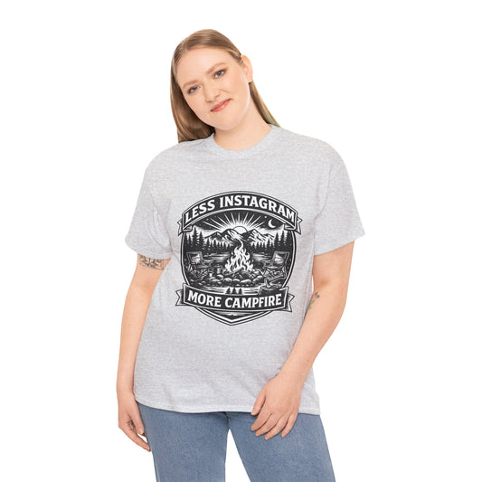 T-Shirt - "Less Instagram, More Campfire" Vintage Camping Graphic Tee