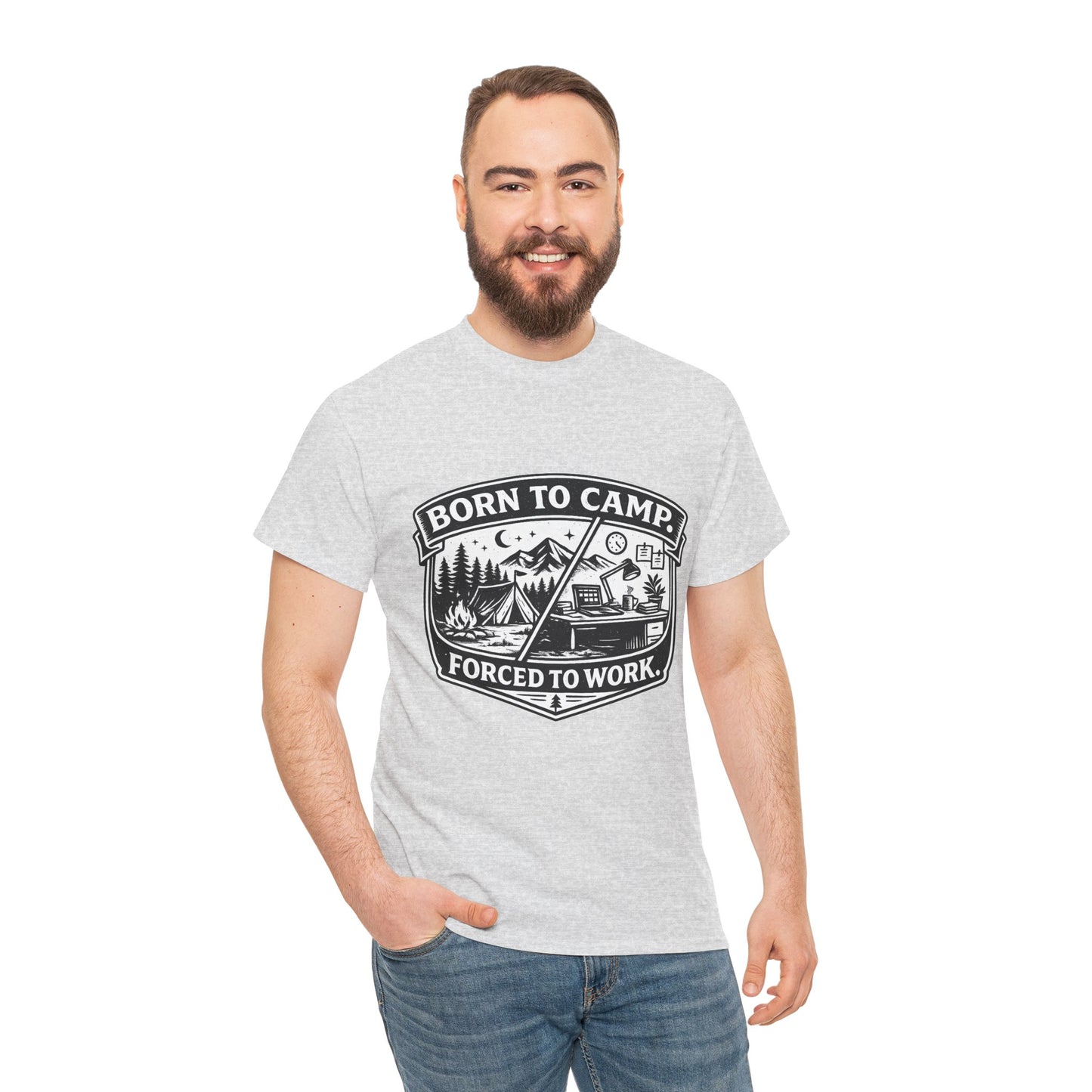 Born to Camp Badge T-Shirt — Camping Graphic Tee