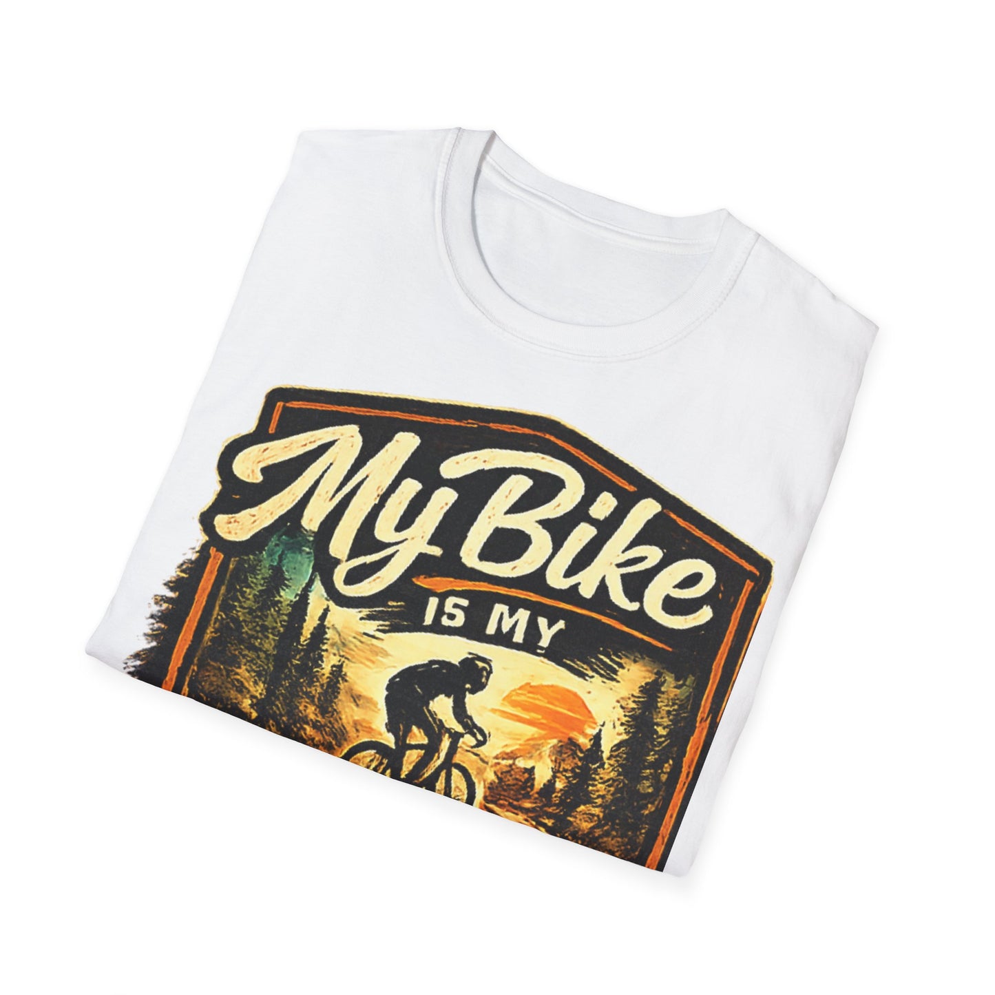My Bike Is My Happy Place T-Shirt | Vintage Cycling Tee | Mountain Bike Lover Gift | Funny Cyclist Shirt
