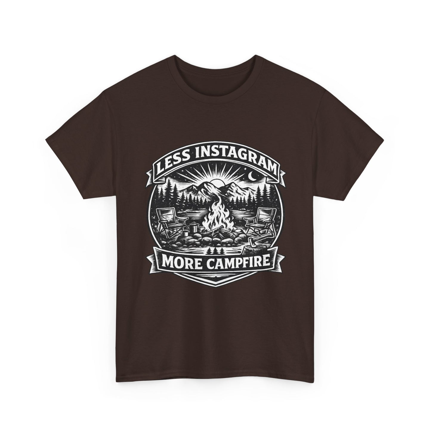 T-Shirt - "Less Instagram, More Campfire" Vintage Camping Graphic Tee