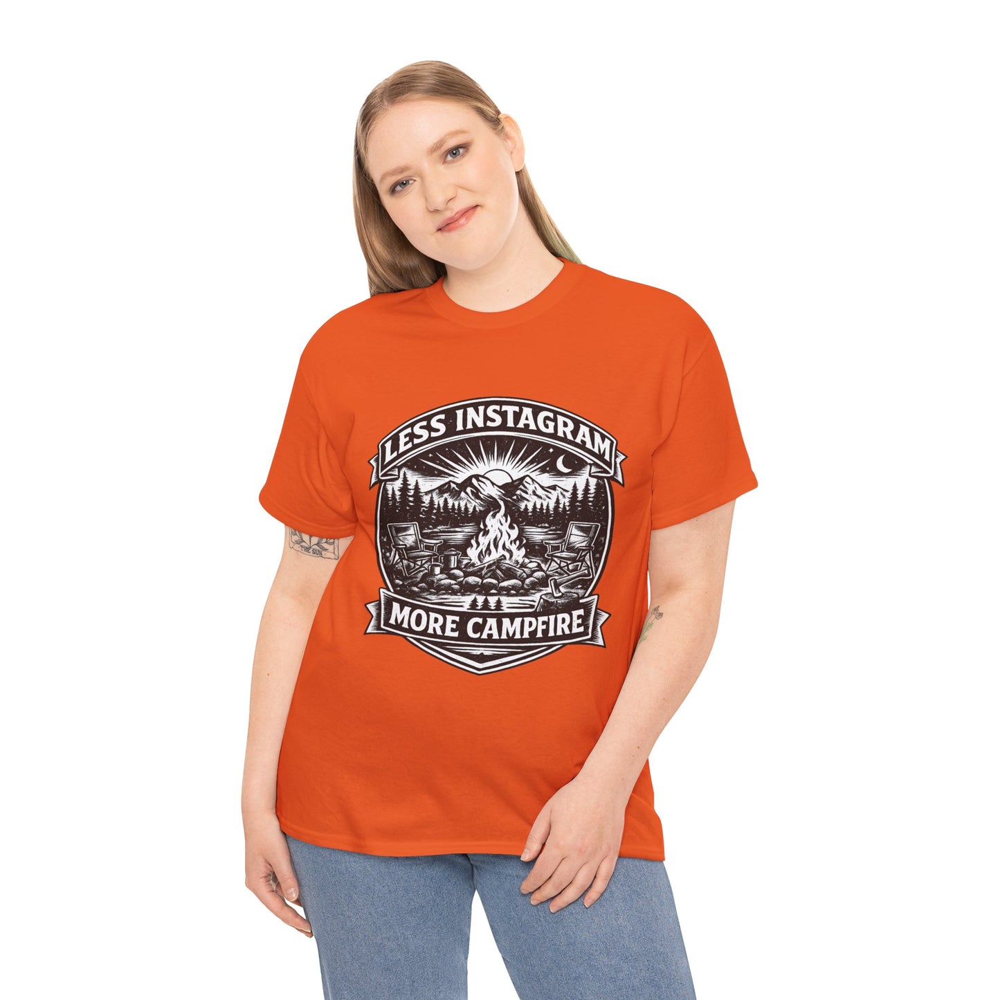 T-Shirt - "Less Instagram, More Campfire" Vintage Camping Graphic Tee