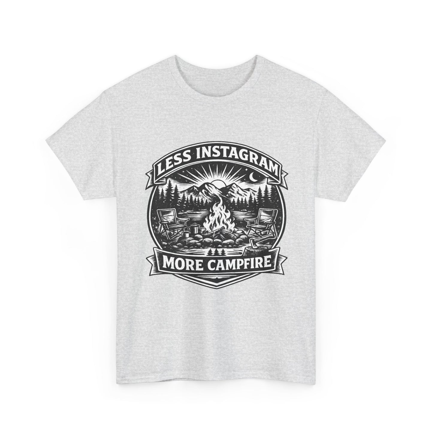 T-Shirt - "Less Instagram, More Campfire" Vintage Camping Graphic Tee