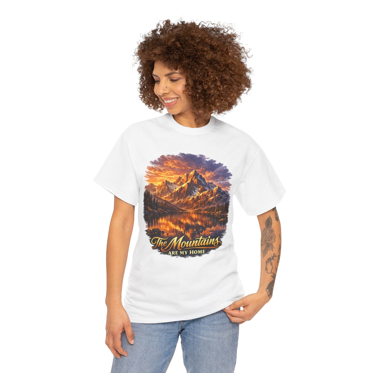 Mountain Landscape T-Shirt — "The Mountains Are My Home" Adventure Tee