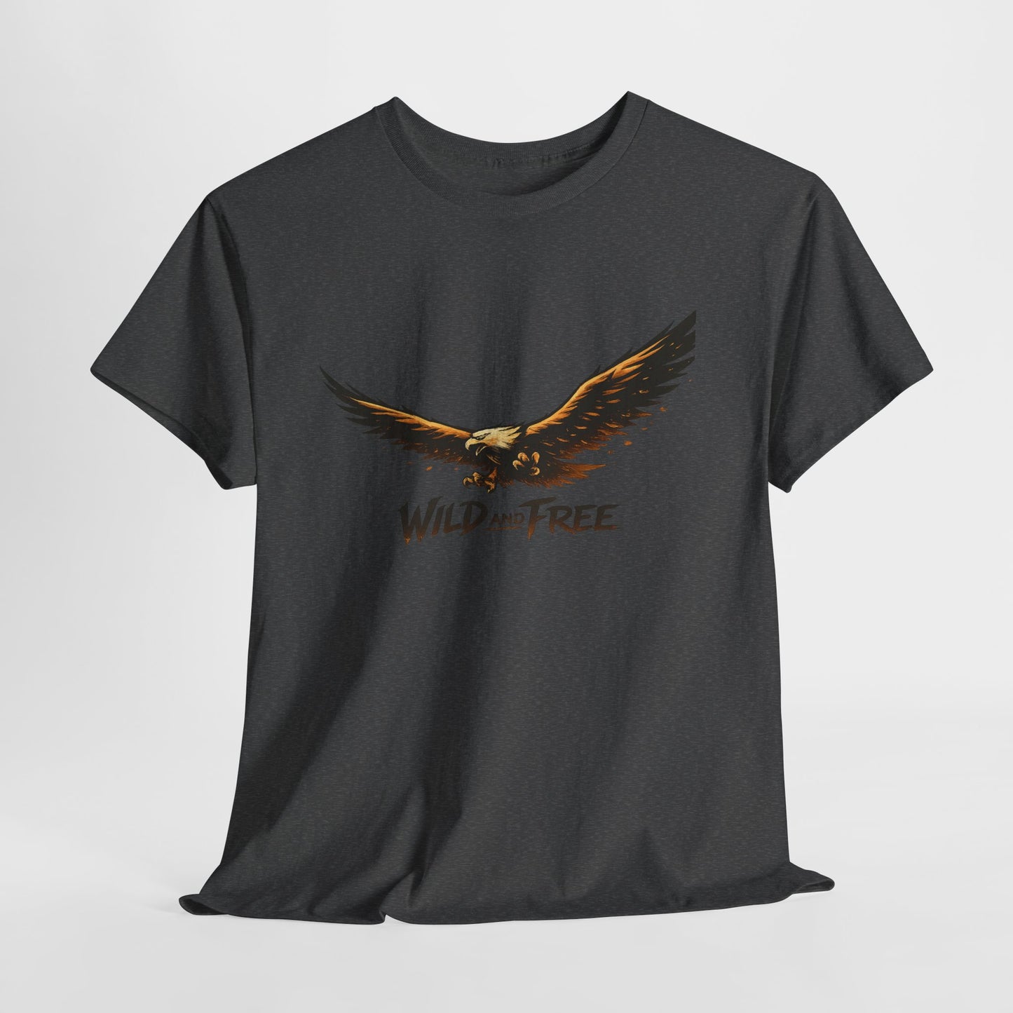Wild and Free Eagle Shirt for Men Women – Vintage Eagle Graphic Tee Freedom Nature Outdoor T-Shirt