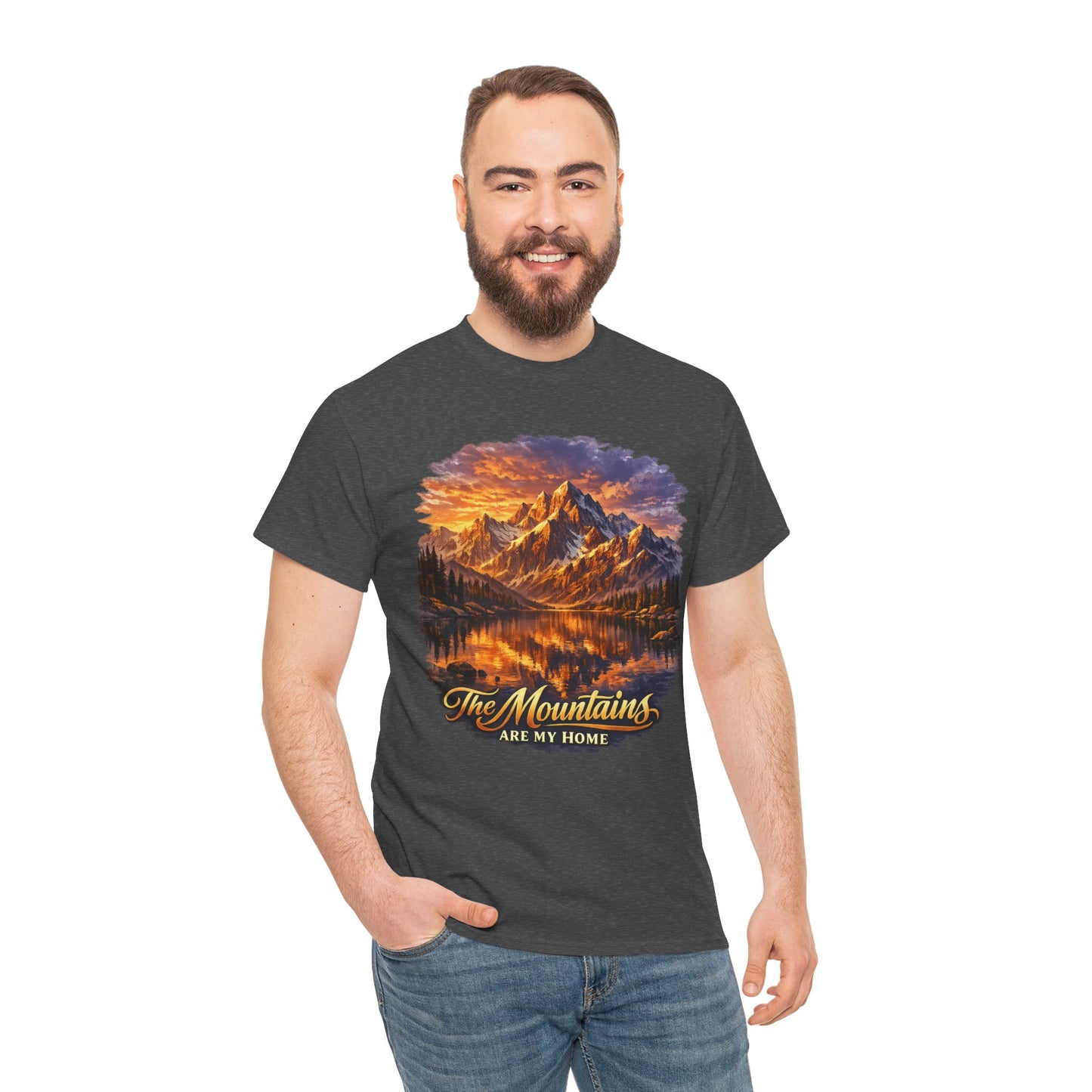 Mountain Landscape T-Shirt — "The Mountains Are My Home" Adventure Tee