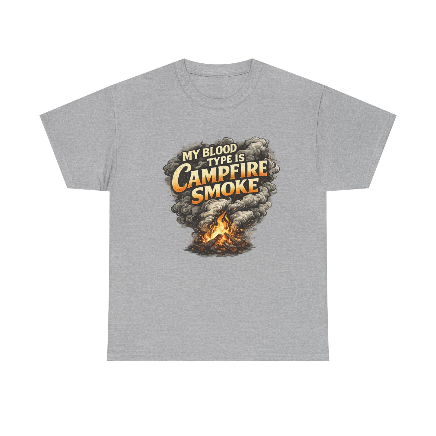 Campfire Smoke T-Shirt — "My Blood Type Is Campfire Smoke" Graphic Tee