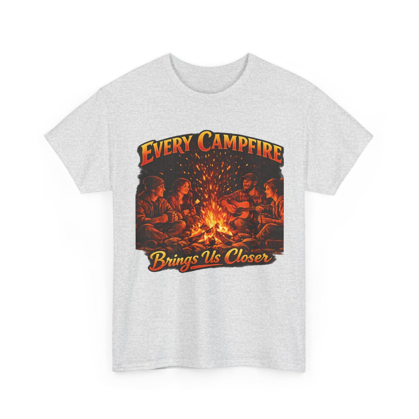 Campfire T-Shirt — "Every Campfire Brings Us Closer" Retro Outdoor Tee