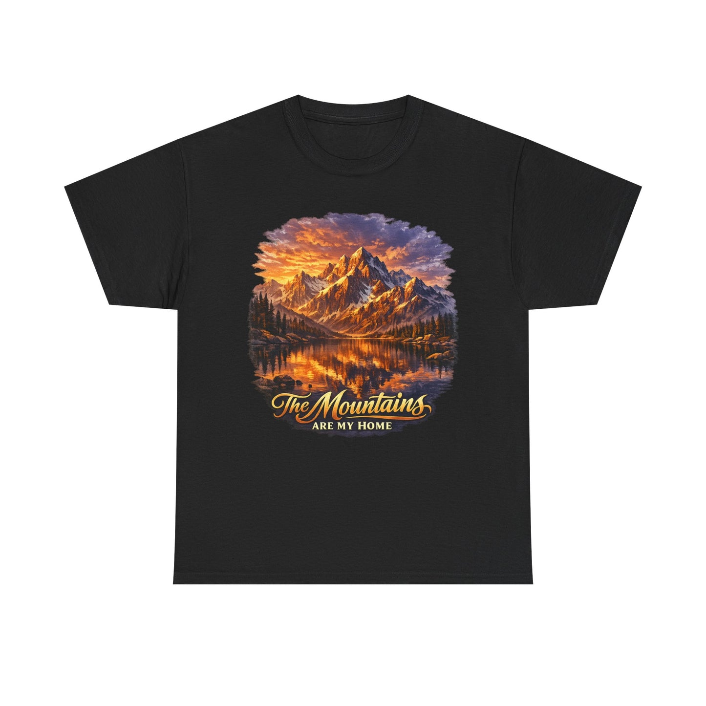 Mountain Landscape T-Shirt — "The Mountains Are My Home" Adventure Tee