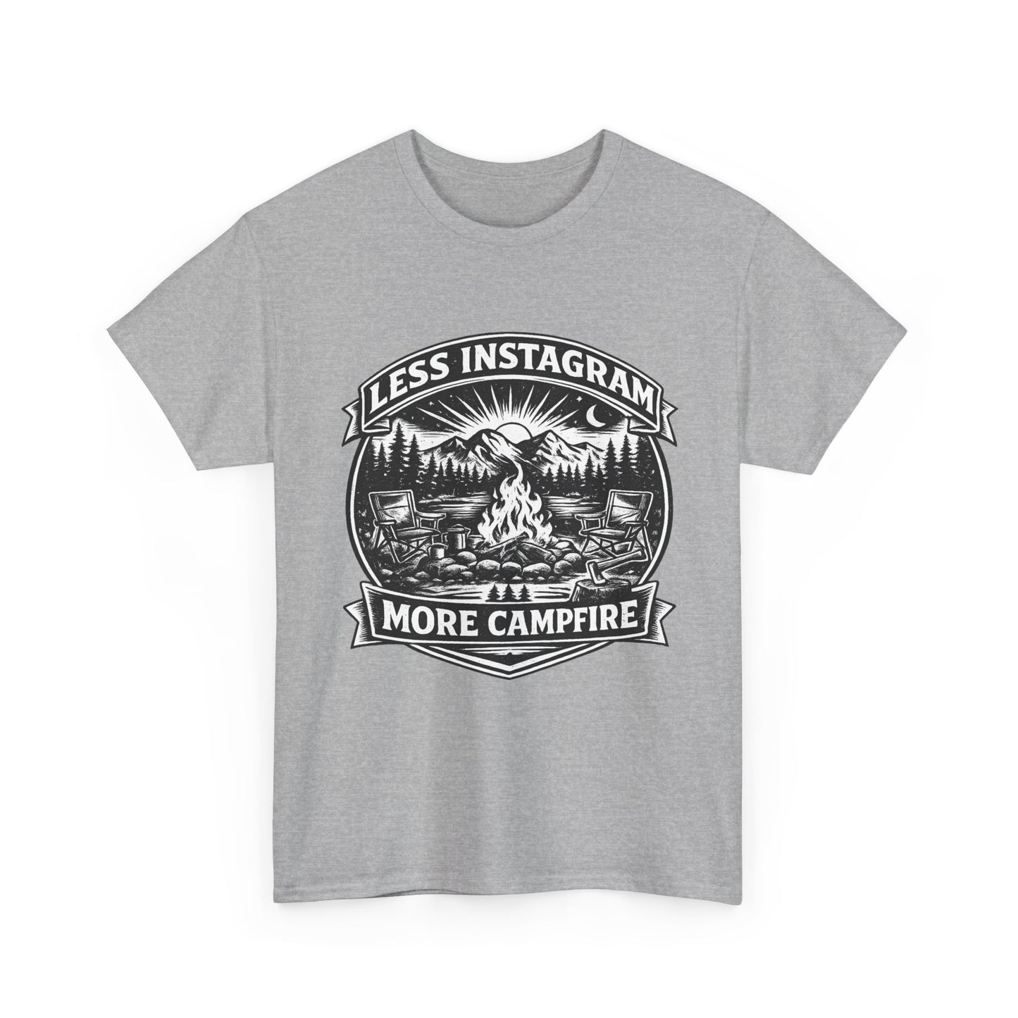 T-Shirt - "Less Instagram, More Campfire" Vintage Camping Graphic Tee