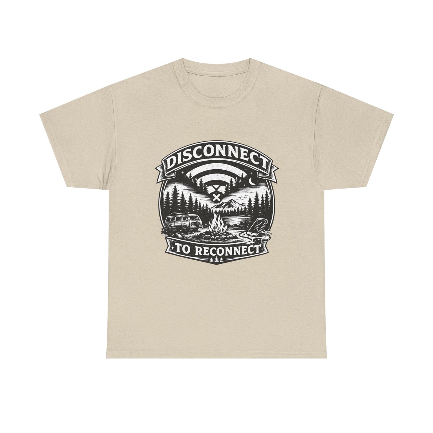 "Disconnect To Reconnect" — Funny Camping T-Shirt | Gift for Outdoor & Nature Lovers