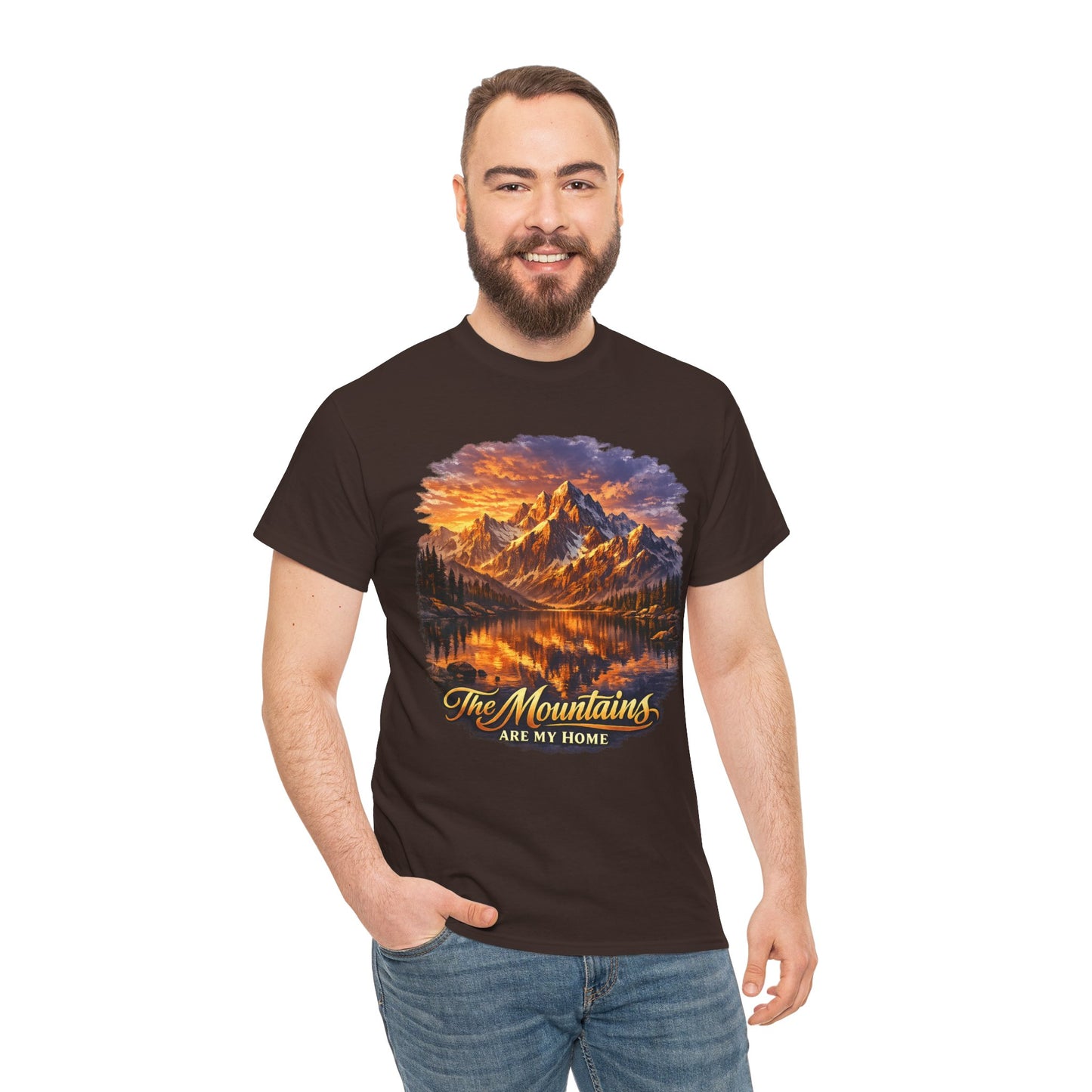 Mountain Landscape T-Shirt — "The Mountains Are My Home" Adventure Tee
