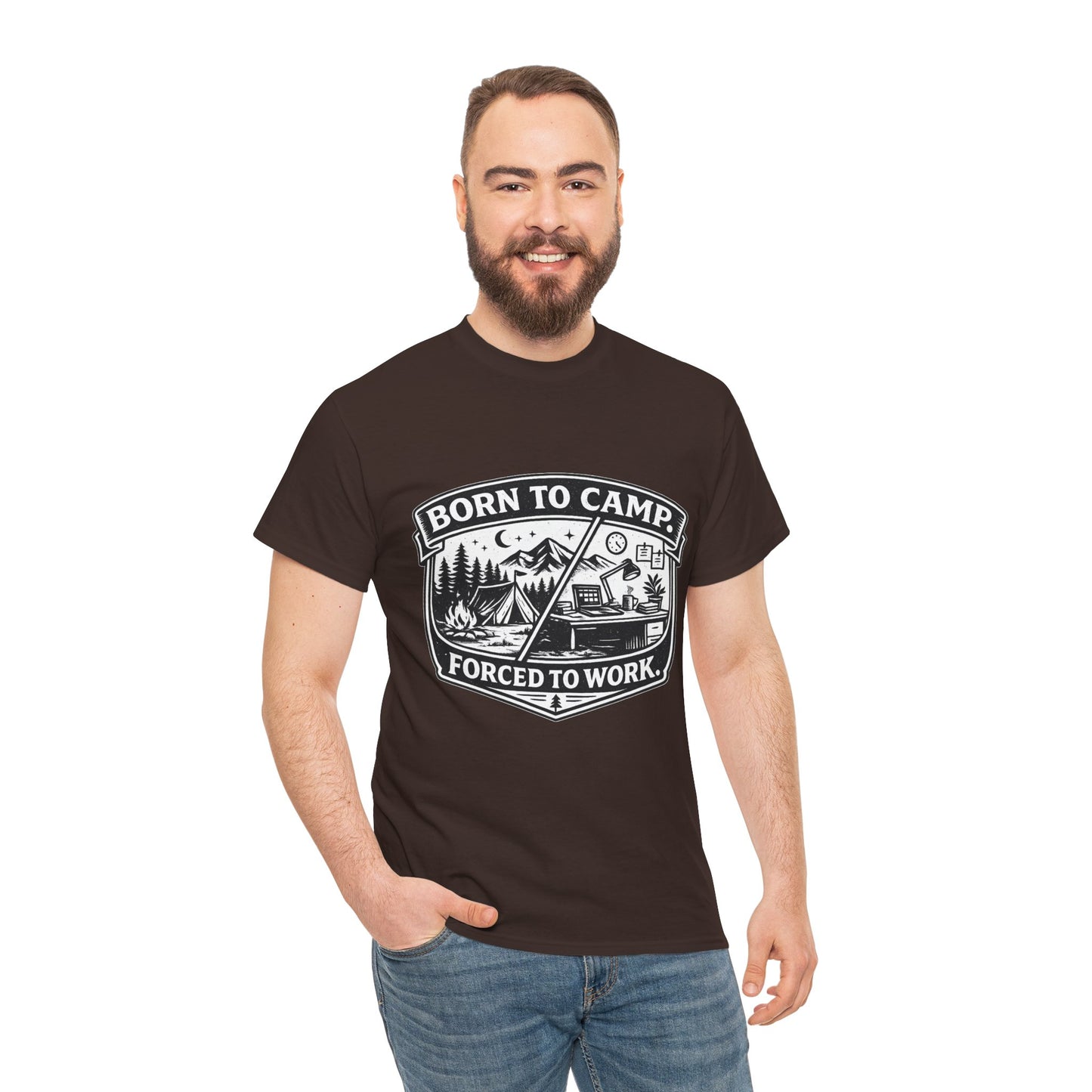 Born to Camp Badge T-Shirt — Camping Graphic Tee