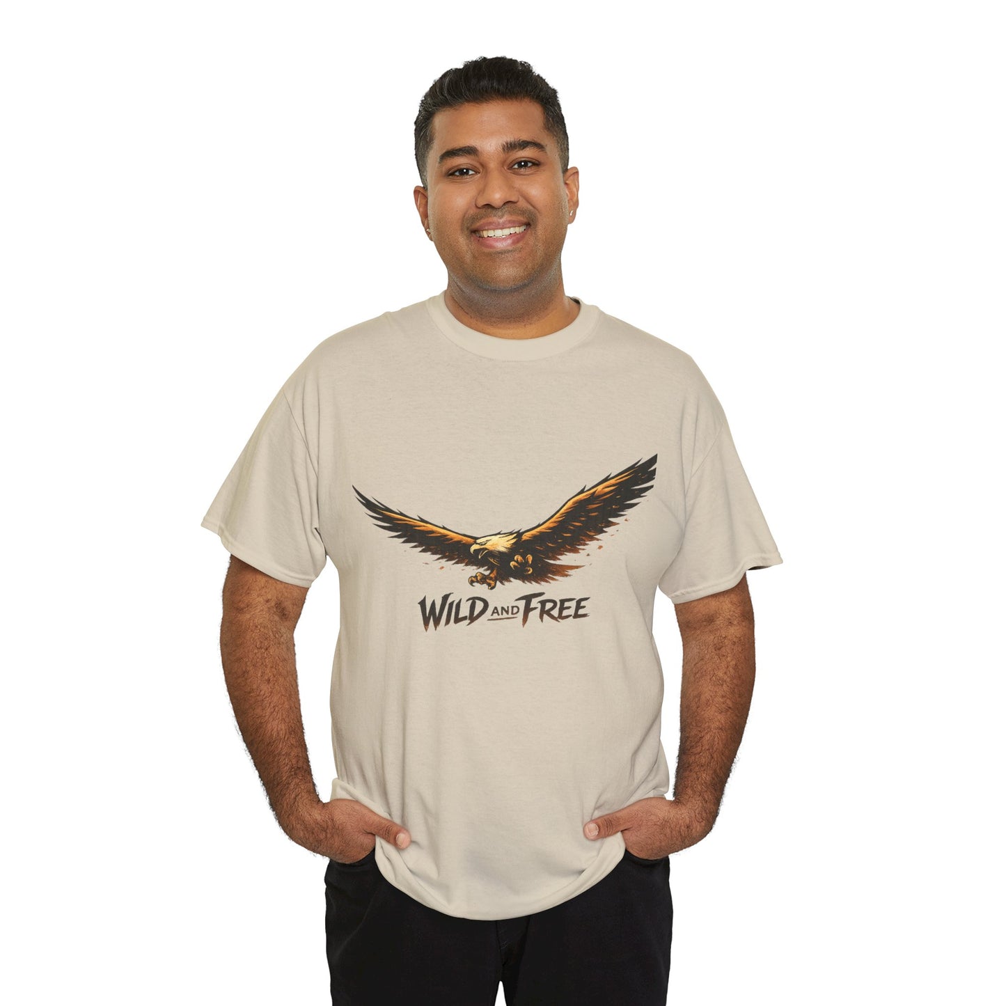 Wild and Free Eagle Shirt for Men Women – Vintage Eagle Graphic Tee Freedom Nature Outdoor T-Shirt