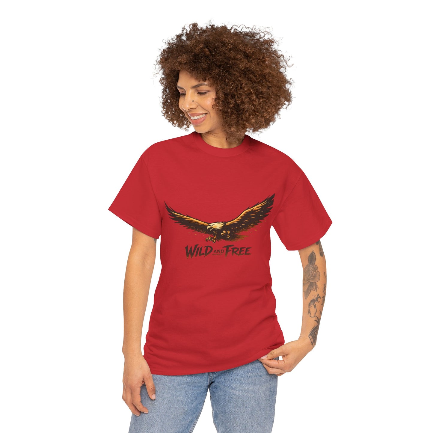 Wild and Free Eagle Shirt for Men Women – Vintage Eagle Graphic Tee Freedom Nature Outdoor T-Shirt