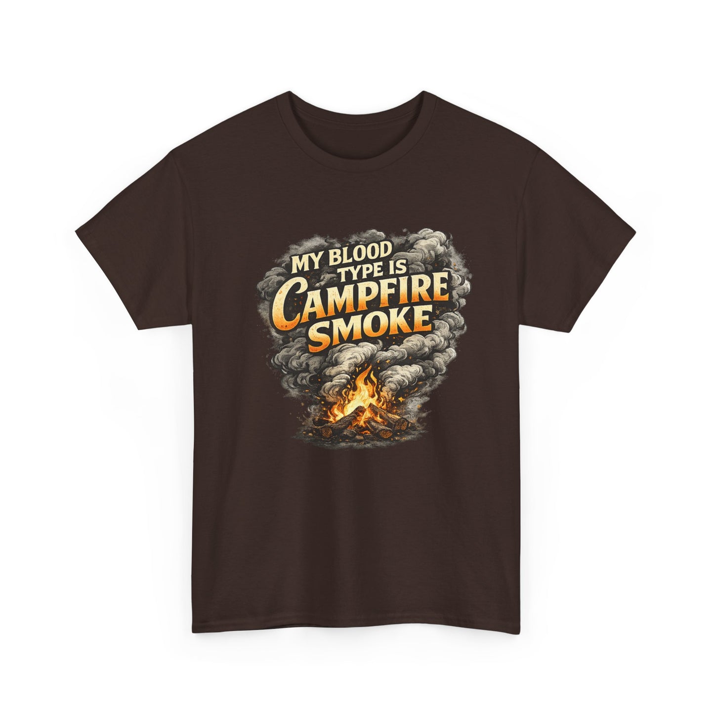 Campfire Smoke T-Shirt — "My Blood Type Is Campfire Smoke" Graphic Tee