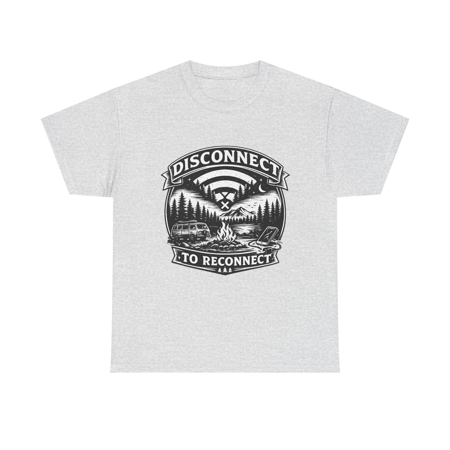"Disconnect To Reconnect" — Funny Camping T-Shirt | Gift for Outdoor & Nature Lovers