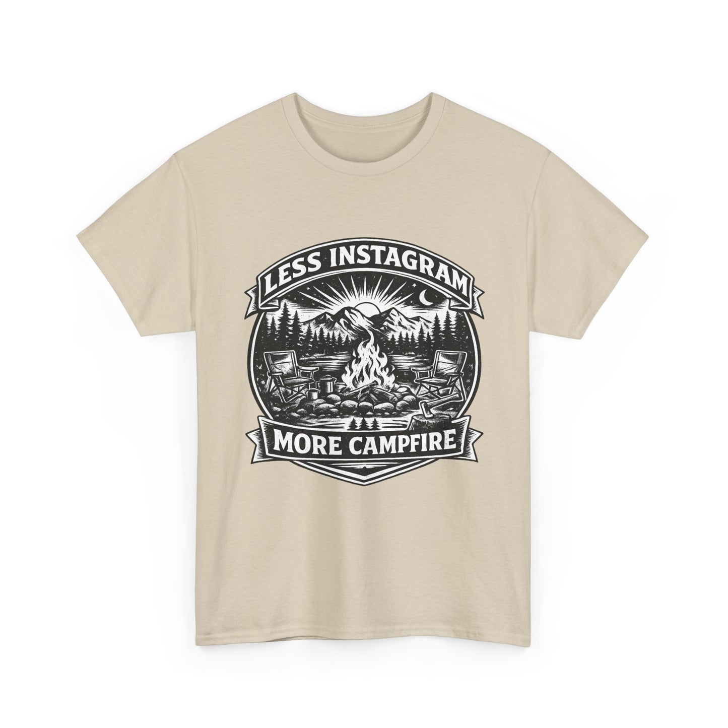 T-Shirt - "Less Instagram, More Campfire" Vintage Camping Graphic Tee