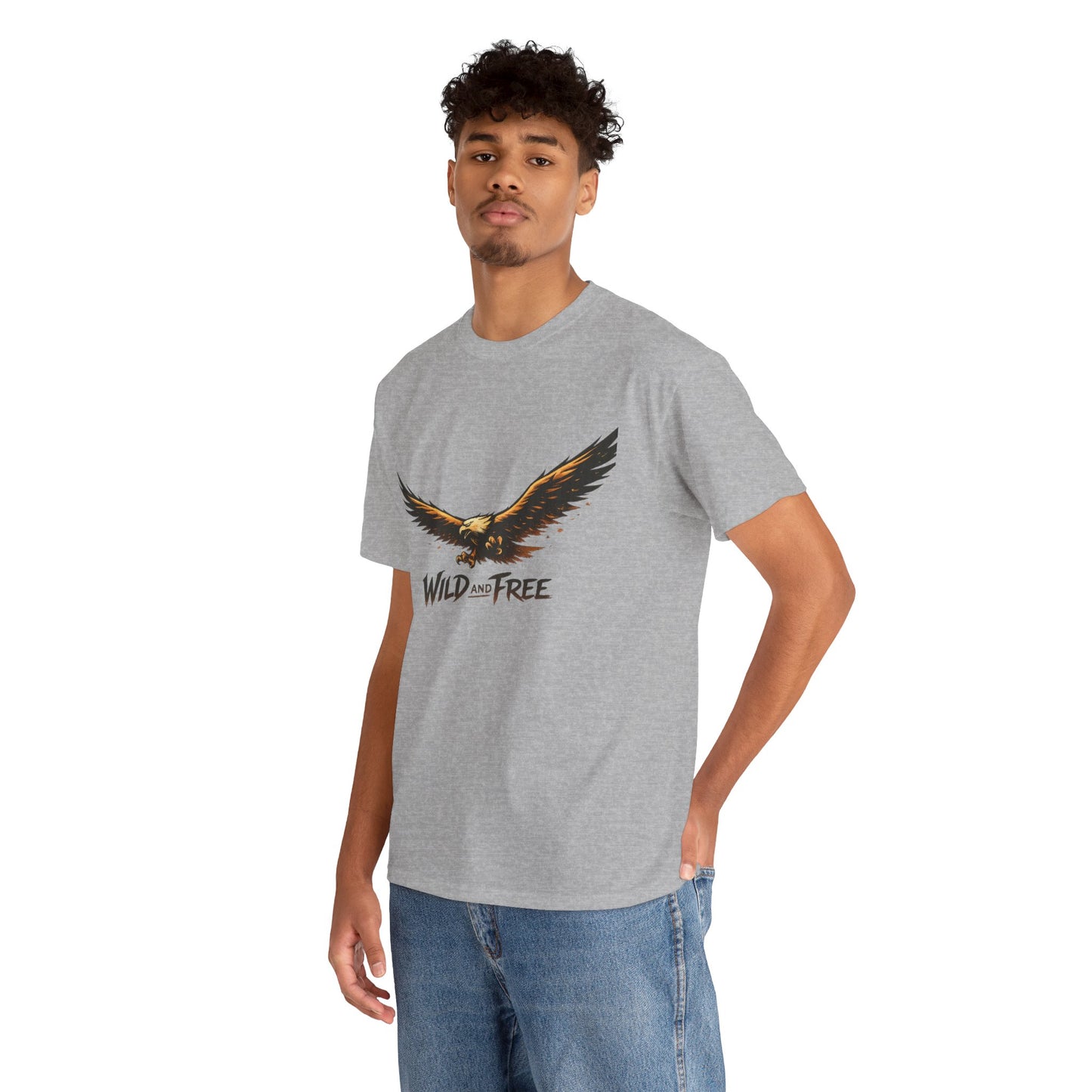 Wild and Free Eagle Shirt for Men Women – Vintage Eagle Graphic Tee Freedom Nature Outdoor T-Shirt