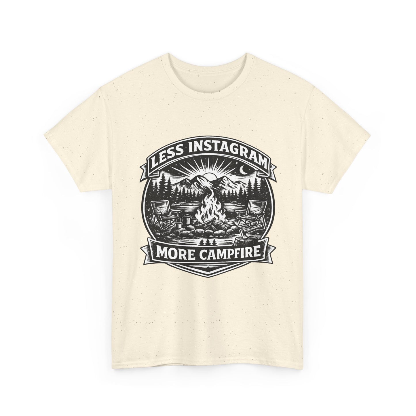 T-Shirt - "Less Instagram, More Campfire" Vintage Camping Graphic Tee