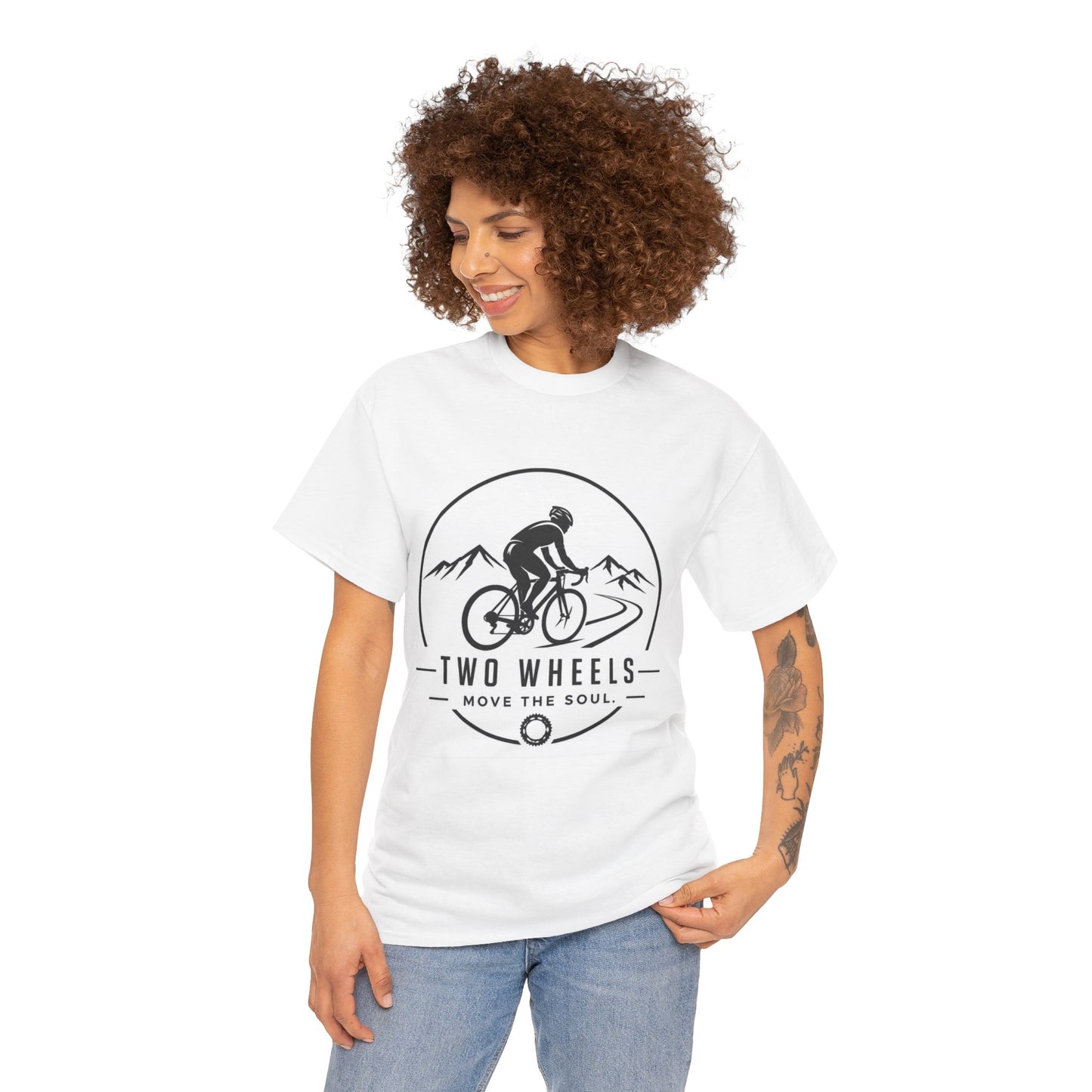 Two Wheels Move The Soul" — Cycling Motivation T-Shirt | Gift for Cyclists