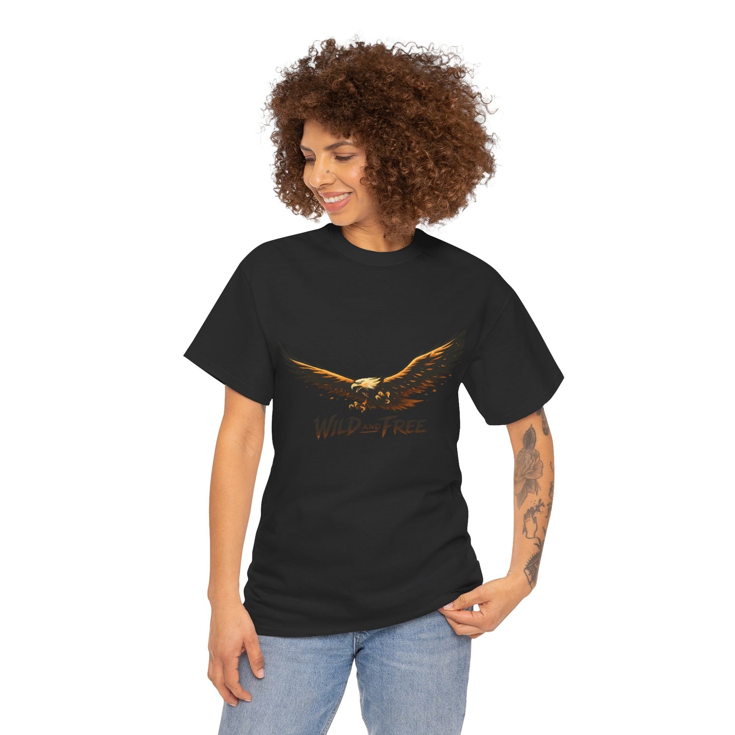 Wild and Free Eagle Shirt for Men Women – Vintage Eagle Graphic Tee Freedom Nature Outdoor T-Shirt