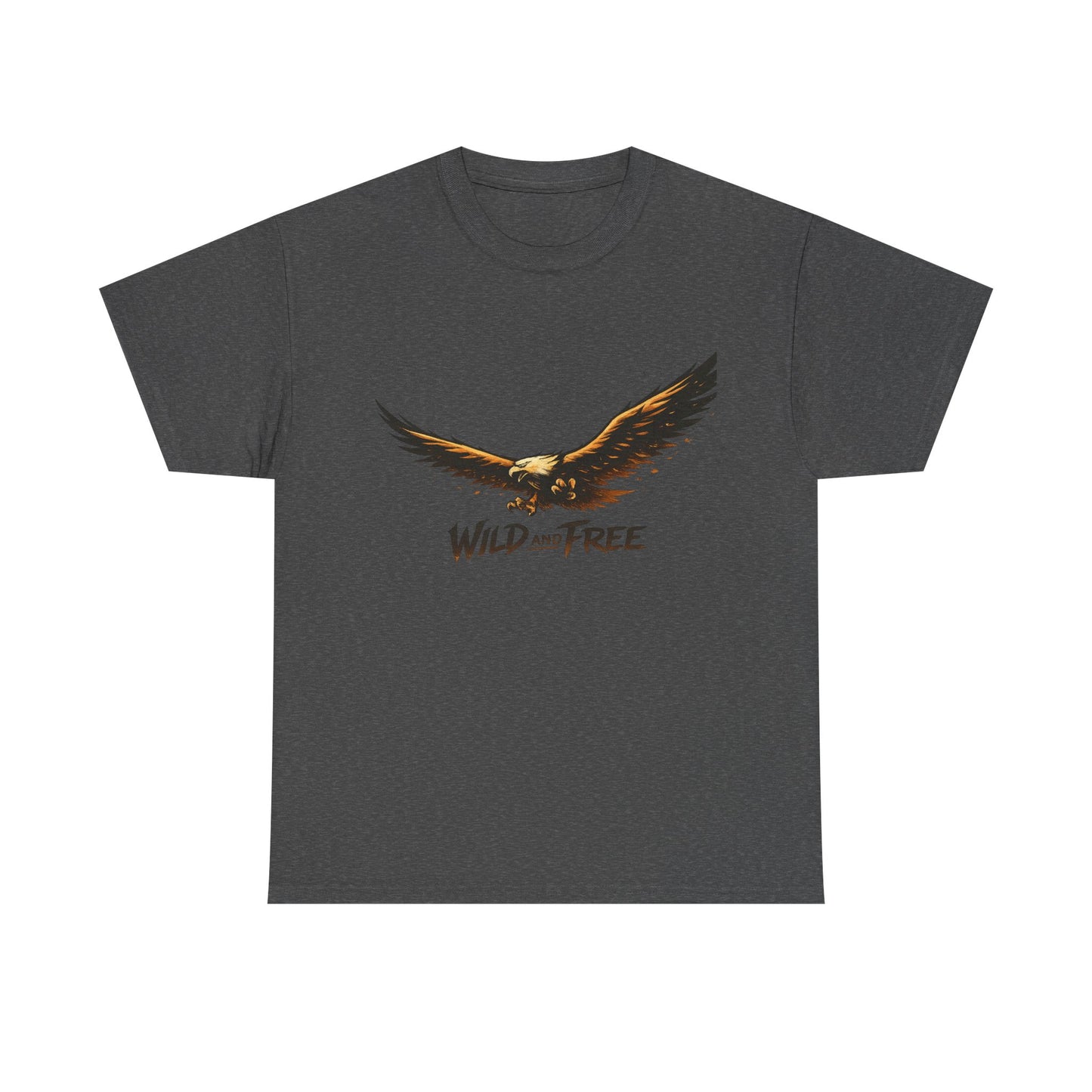 Wild and Free Eagle Shirt for Men Women – Vintage Eagle Graphic Tee Freedom Nature Outdoor T-Shirt