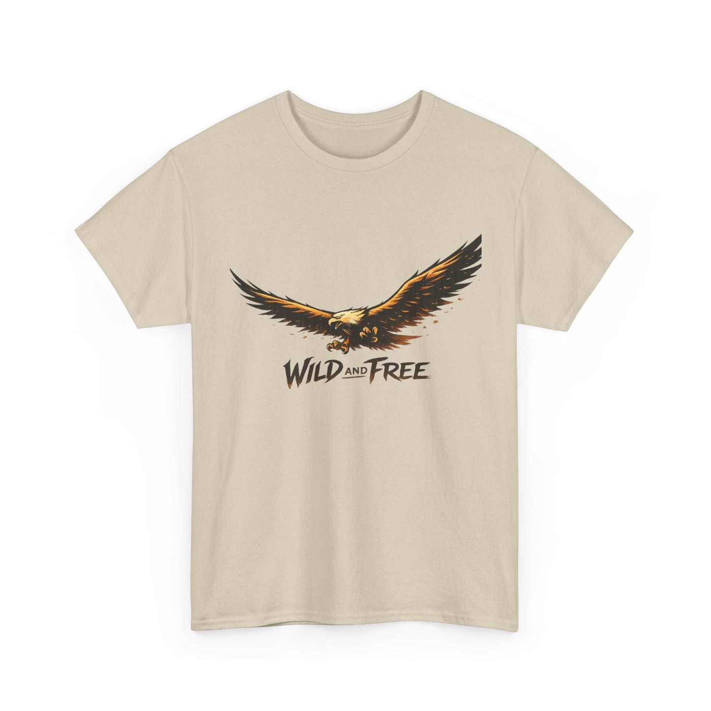 Wild and Free Eagle Shirt for Men Women – Vintage Eagle Graphic Tee Freedom Nature Outdoor T-Shirt