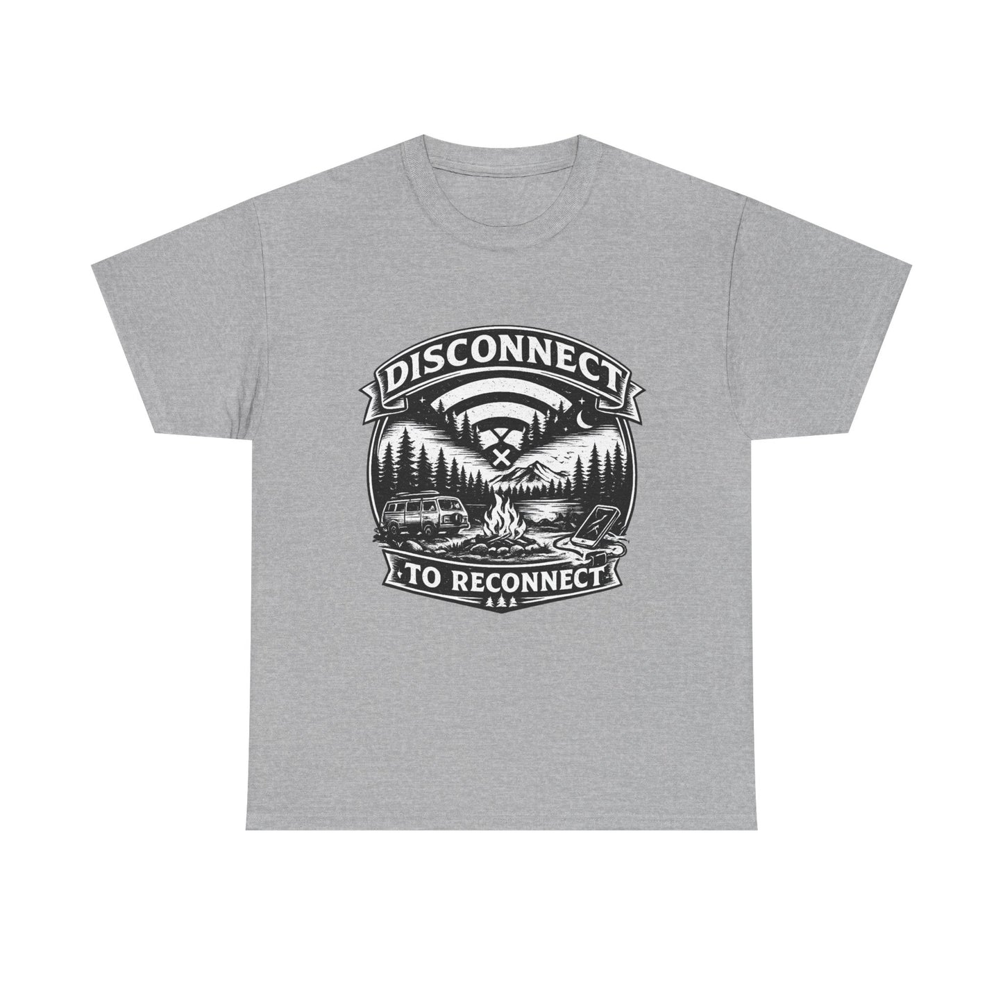 "Disconnect To Reconnect" — Funny Camping T-Shirt | Gift for Outdoor & Nature Lovers
