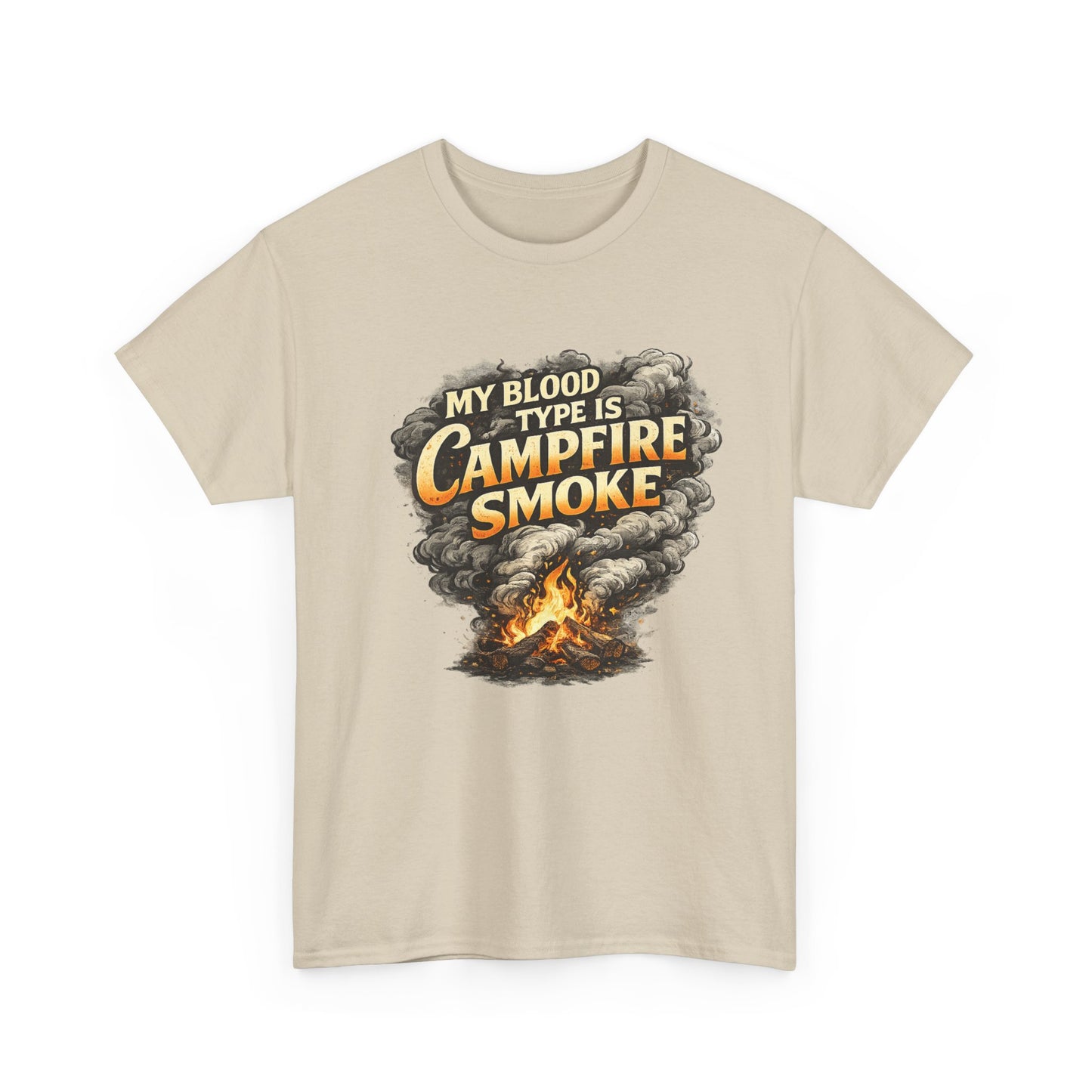 Campfire Smoke T-Shirt — "My Blood Type Is Campfire Smoke" Graphic Tee