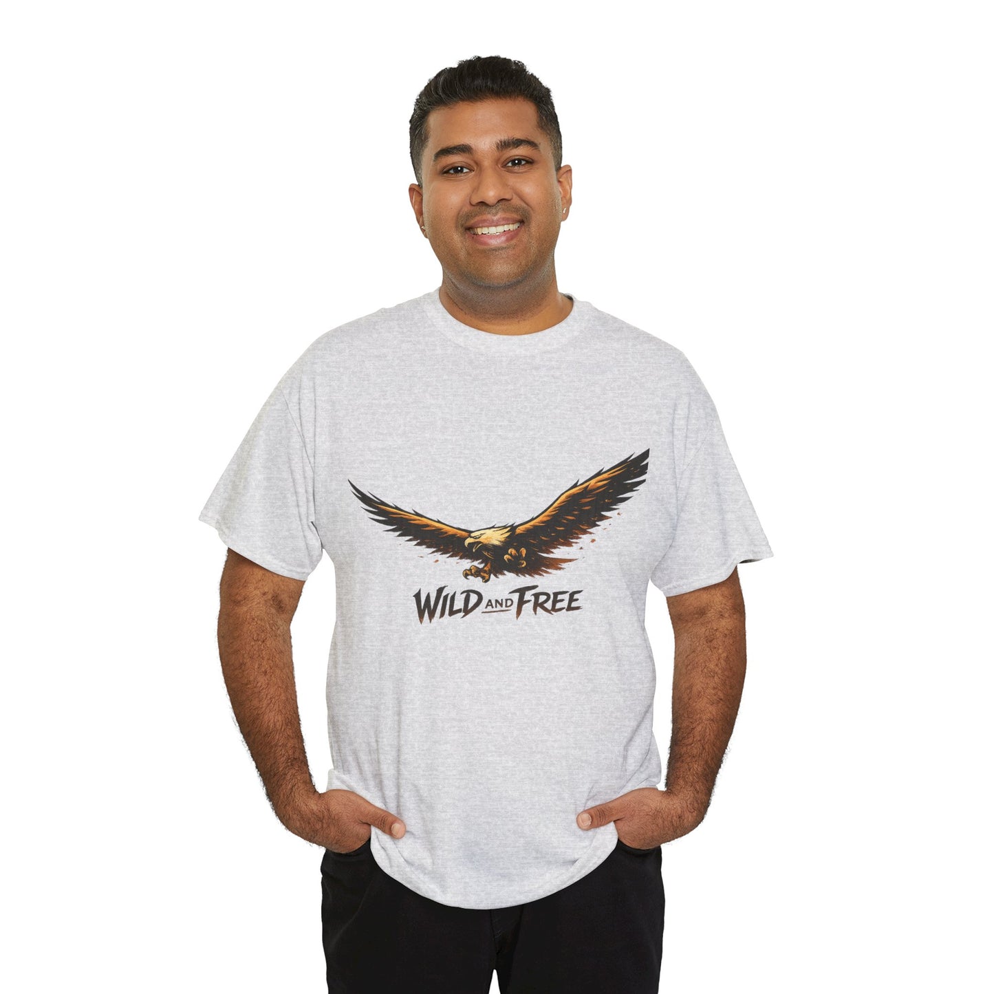 Wild and Free Eagle Shirt for Men Women – Vintage Eagle Graphic Tee Freedom Nature Outdoor T-Shirt