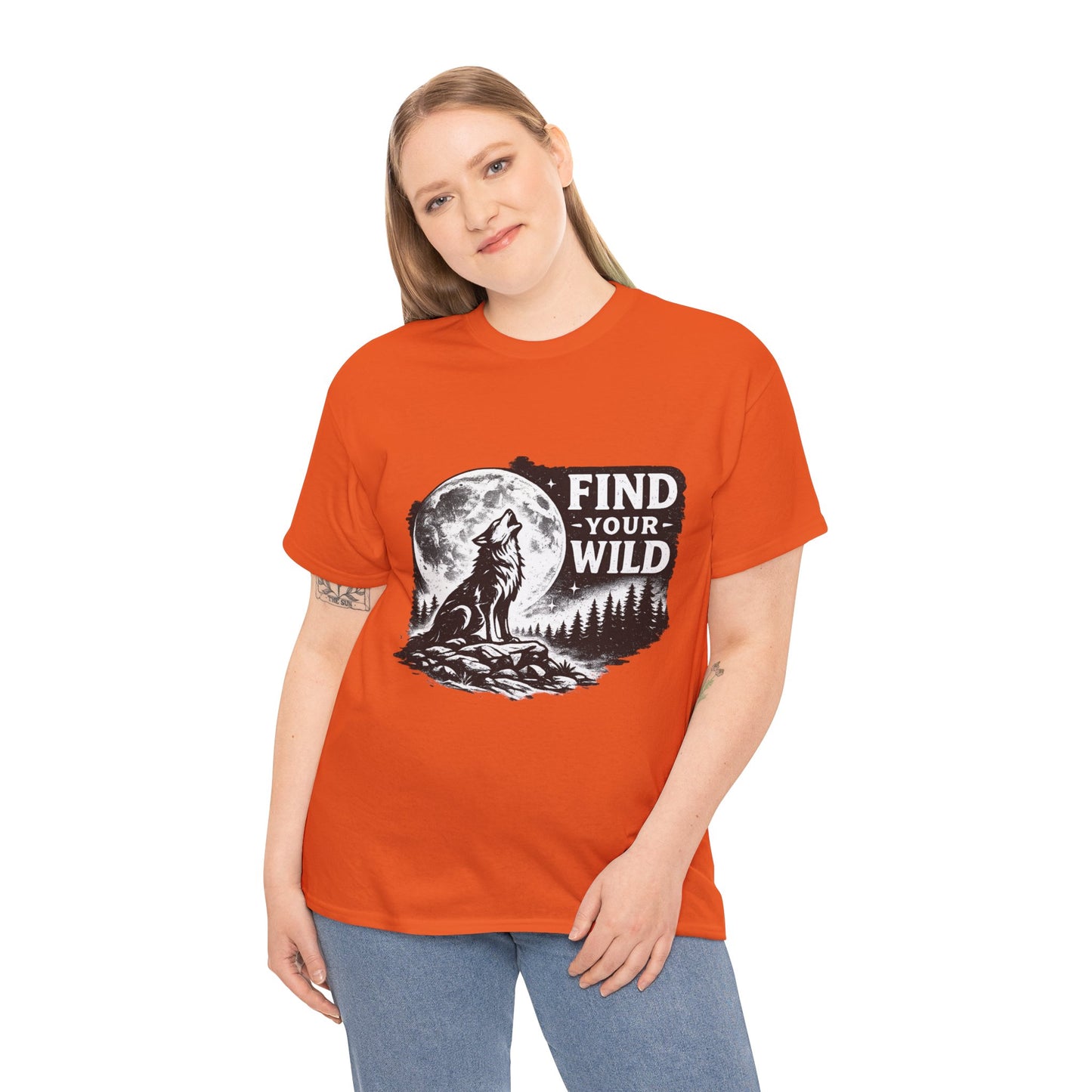 Find Your Wild Wolf T‑Shirt — Moonlit Nature Graphic Tee for Outdoor Lovers