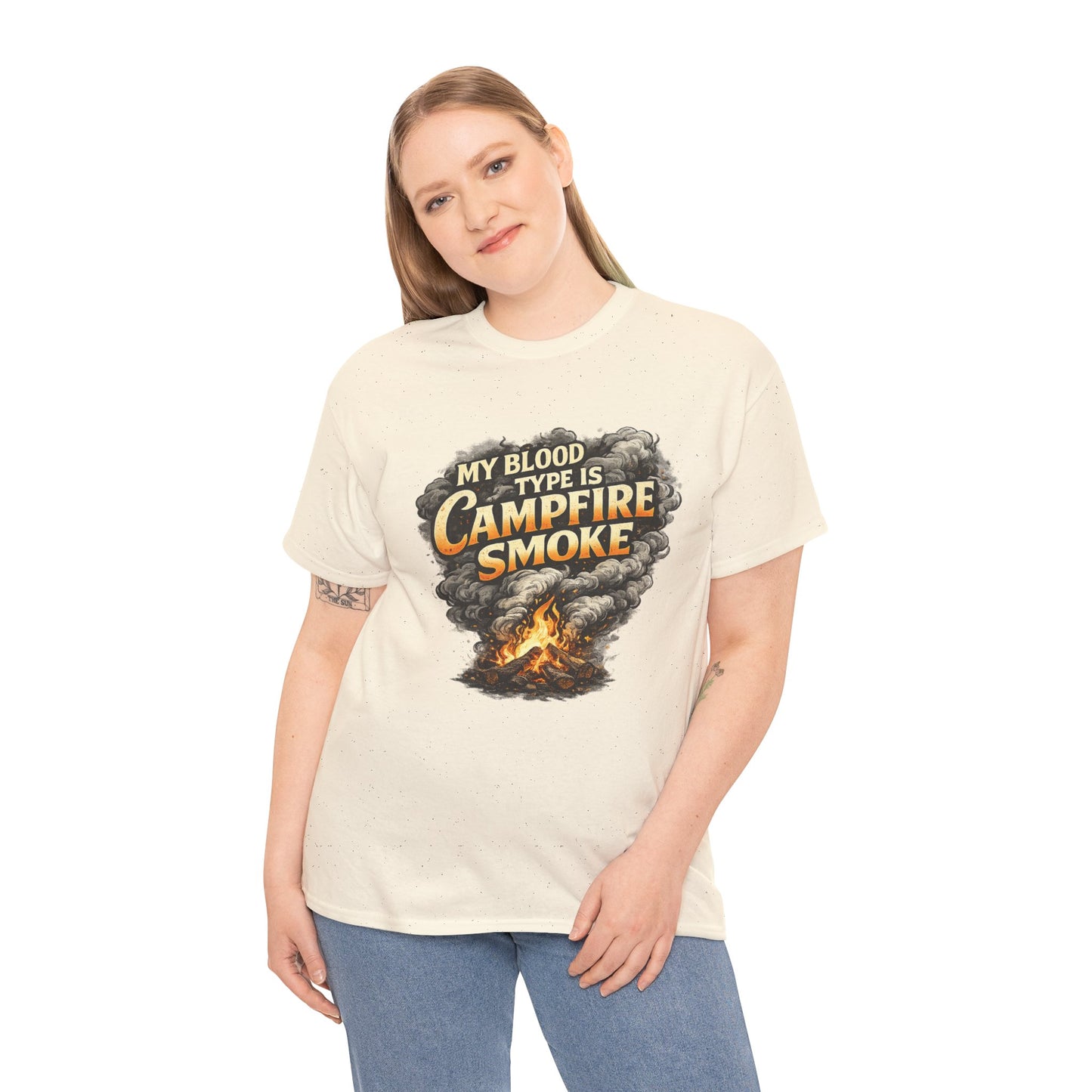 Campfire Smoke T-Shirt — "My Blood Type Is Campfire Smoke" Graphic Tee