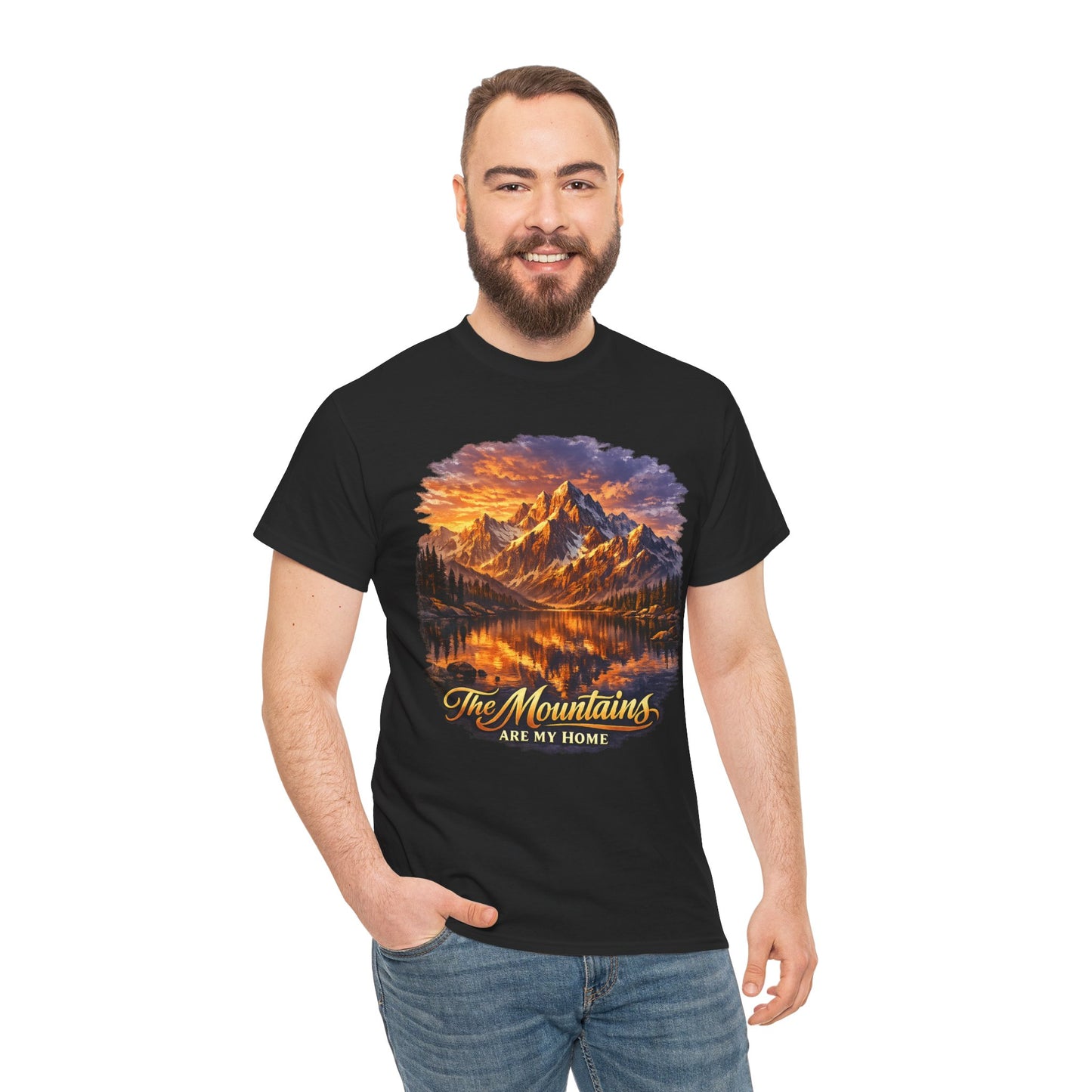Mountain Landscape T-Shirt — "The Mountains Are My Home" Adventure Tee